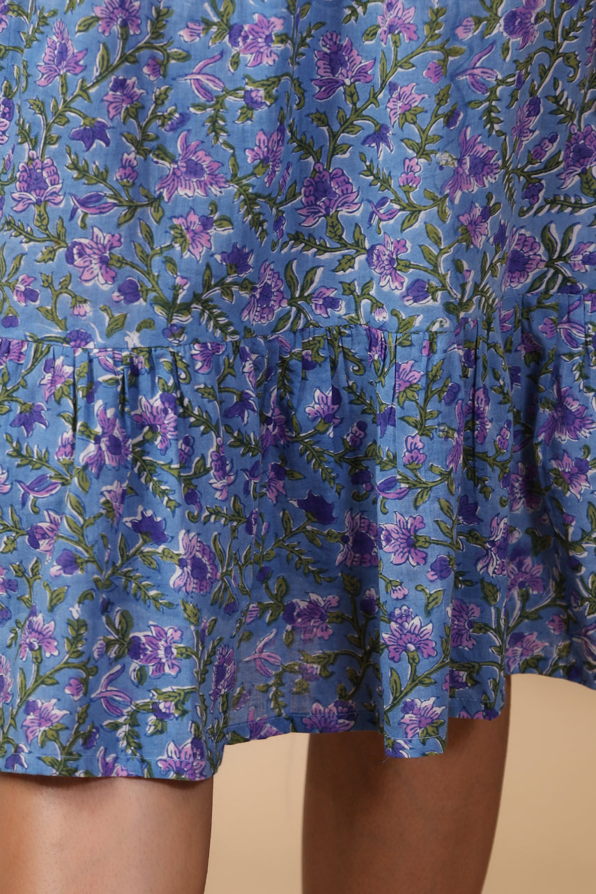 Cyan Blue Tier Dress