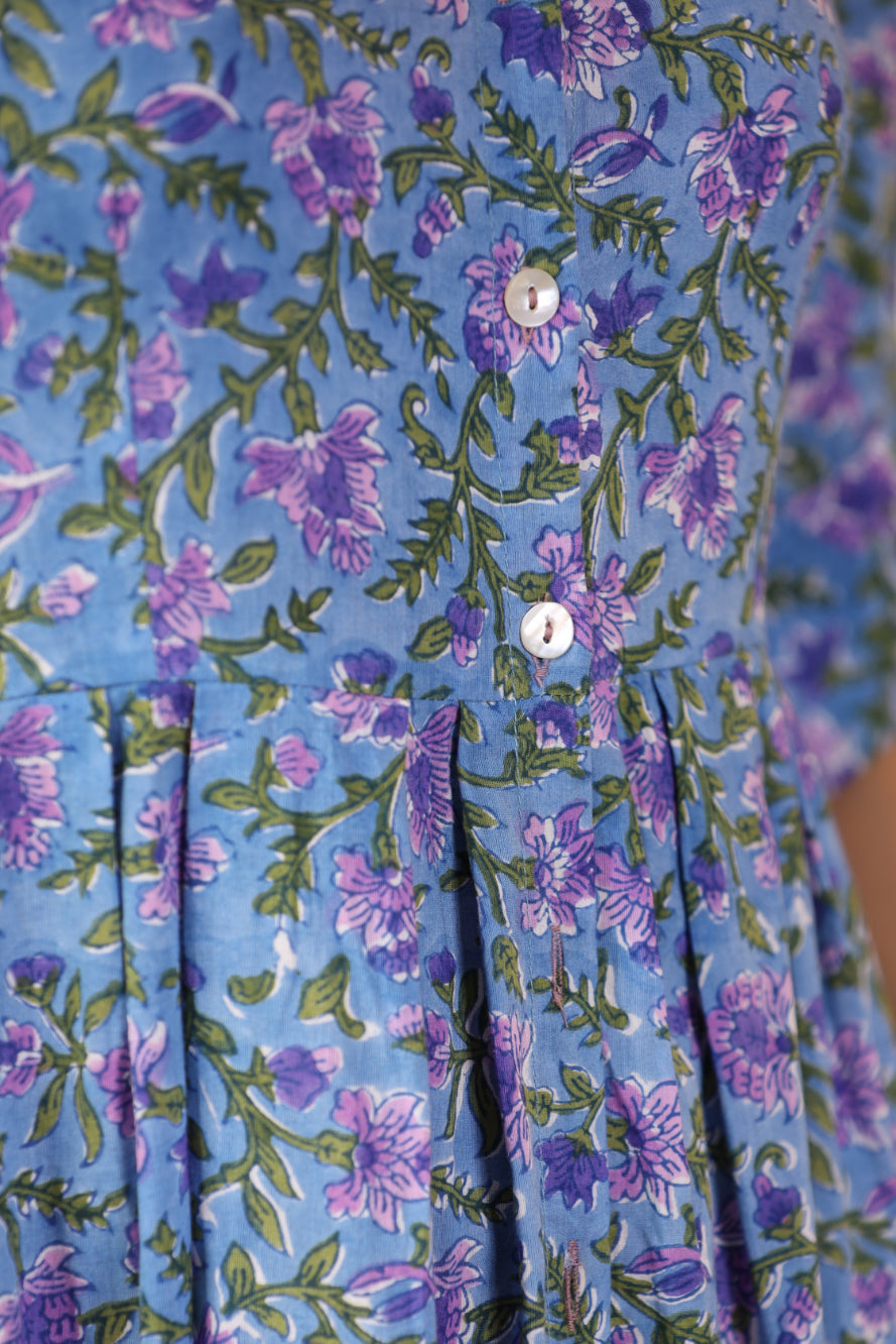 Cyan Blue Button Down Dress