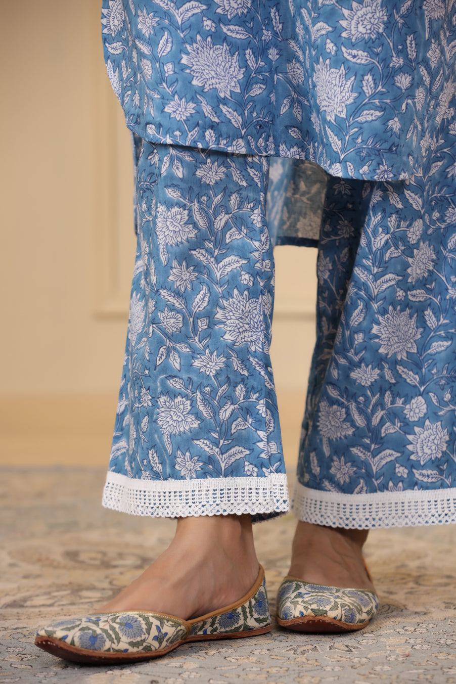 Cerulean Blue Button Down Kurta Set