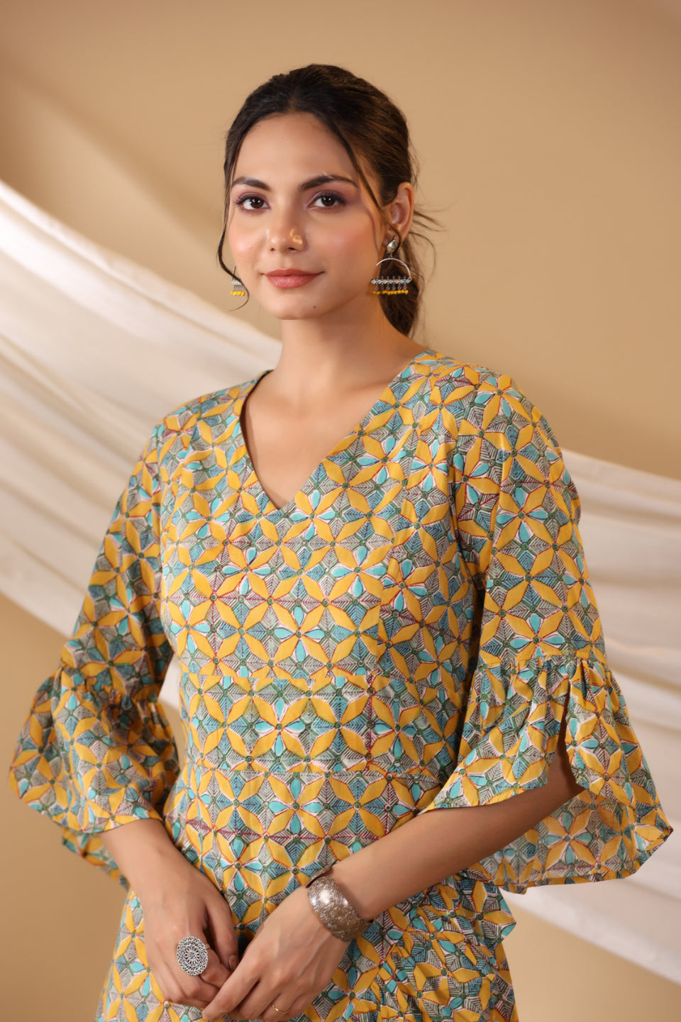 Mustard Tier - Tie Dress