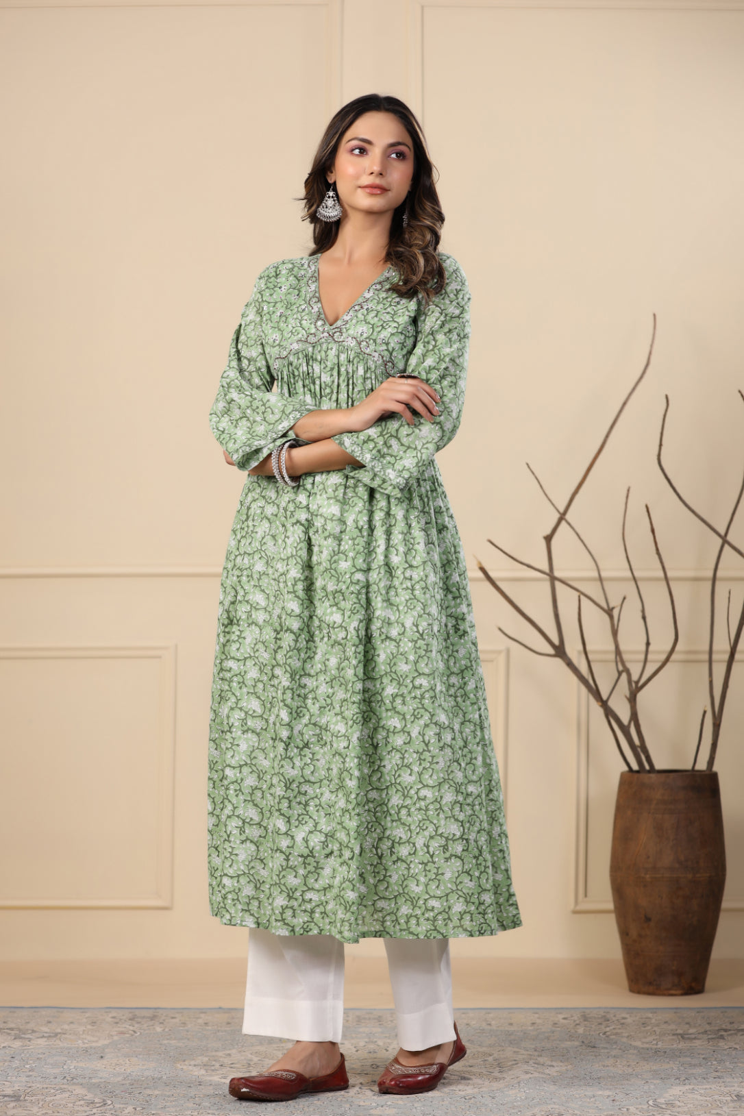 Grass Green Kurta Dupatta Set