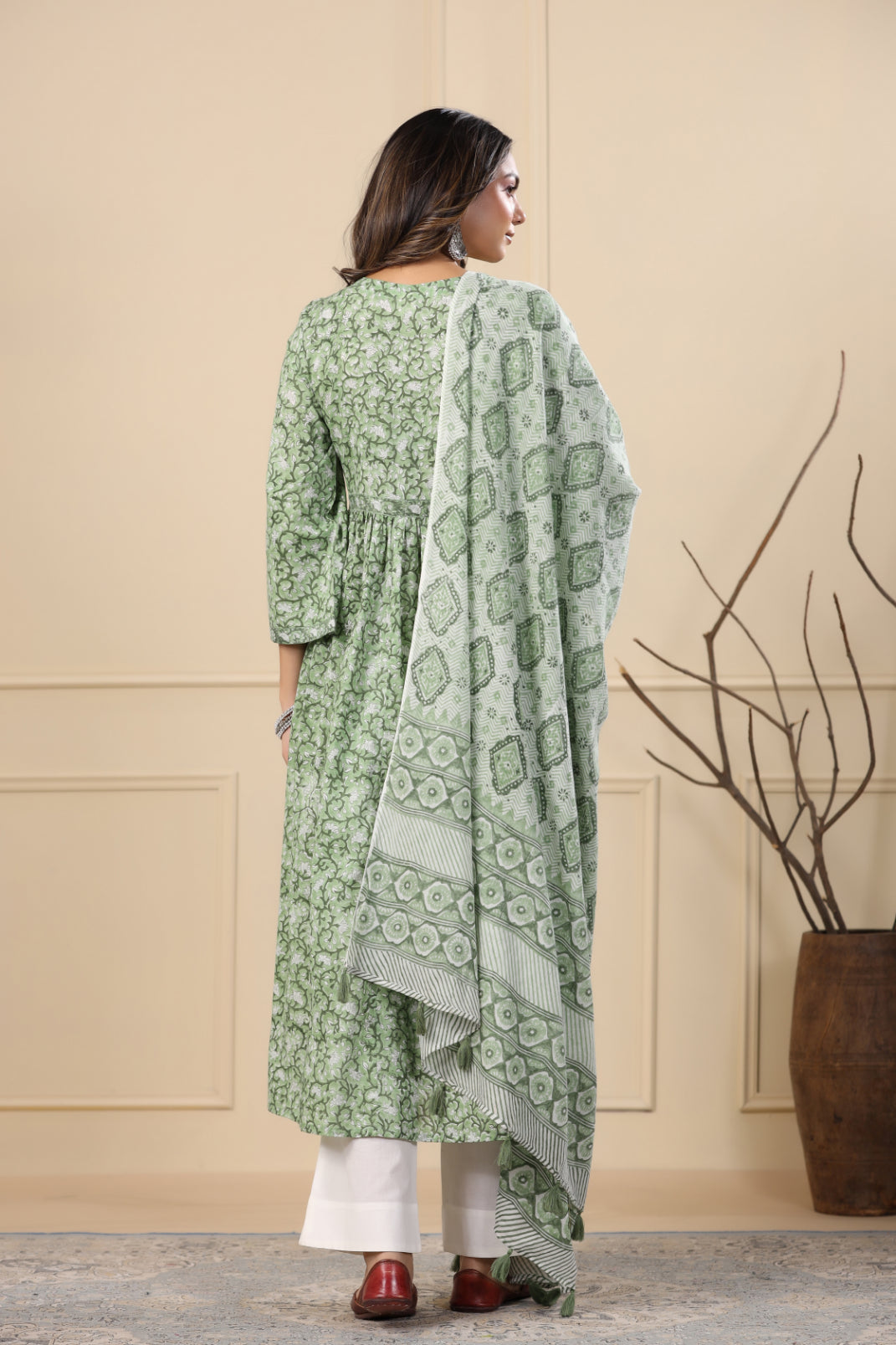 Grass Green Kurta Dupatta Set