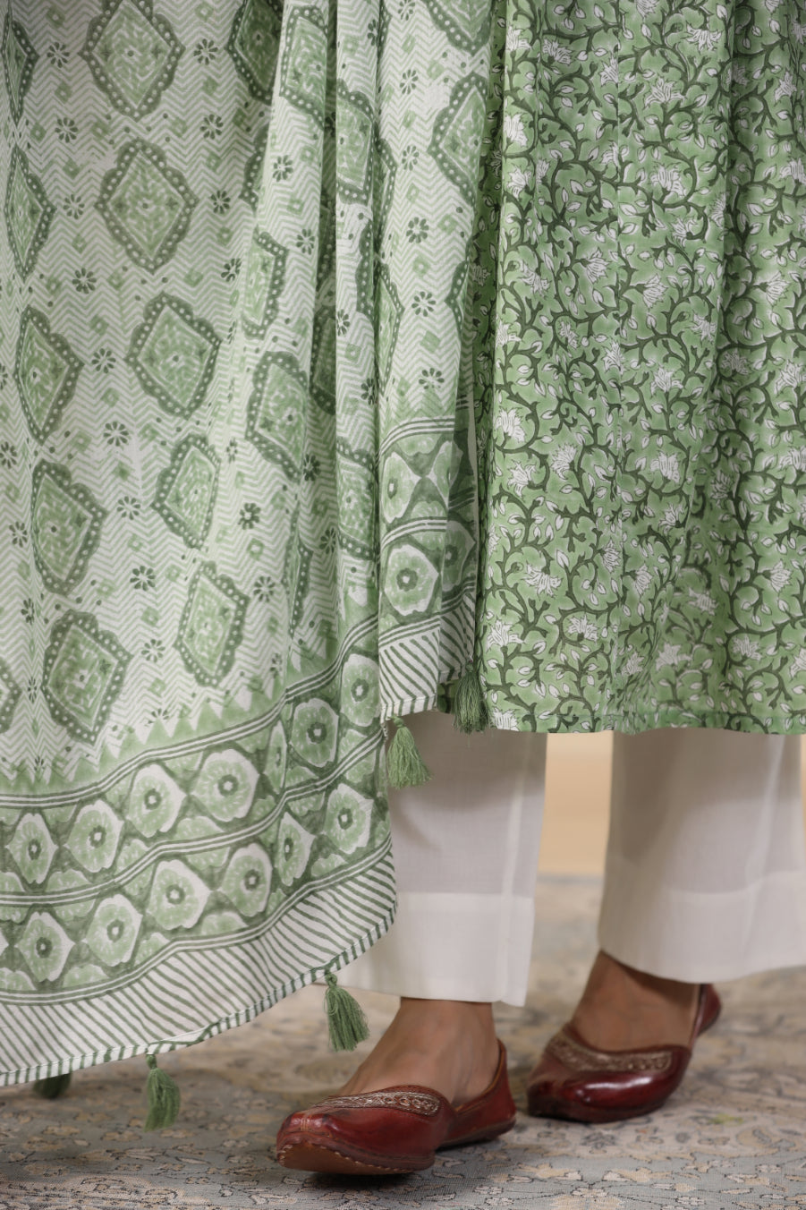 Grass Green Kurta Dupatta Set