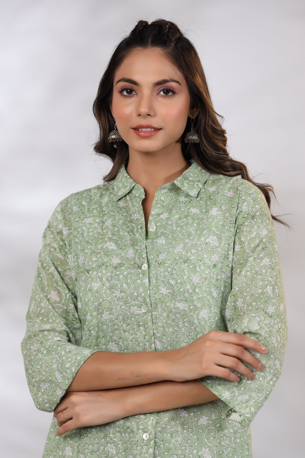 Grass Green 3-Piece Co-Ord Set With Shrug