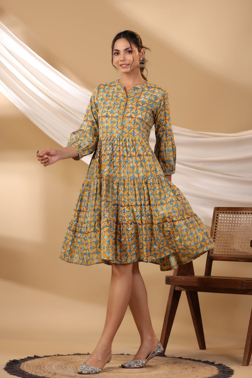 Dandellion Button Down Tier Dress