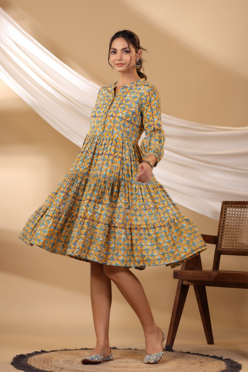 Dandellion Button Down Tier Dress