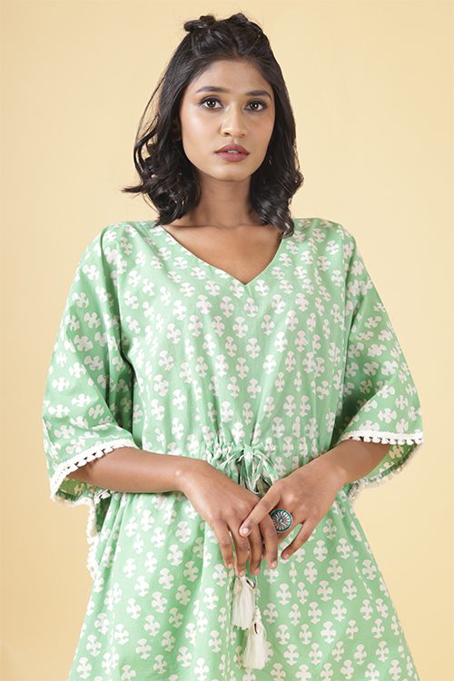 Seaweed Green Batik Kaftan