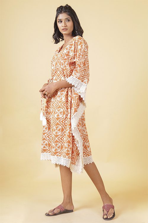 Clay Orange Baatik Kaftan