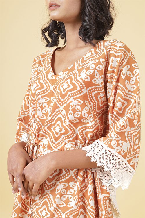 Clay Orange Baatik Kaftan