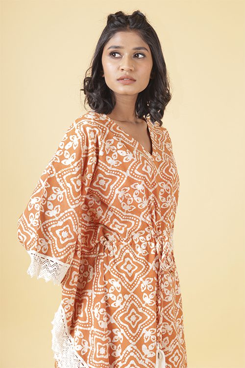 Clay Orange Baatik Kaftan