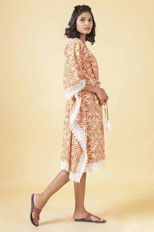 Clay Orange Baatik Kaftan