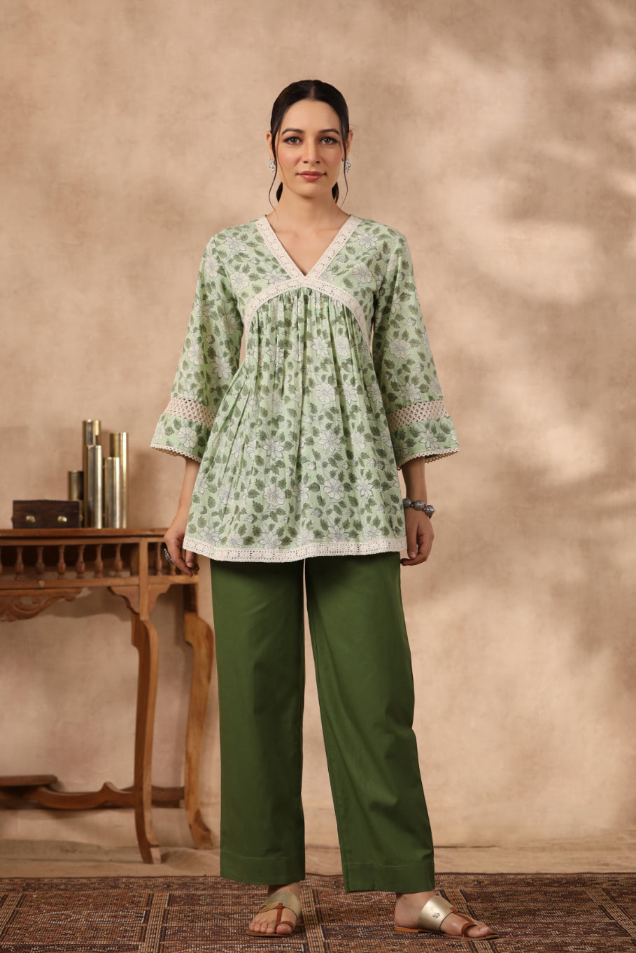 Shuddhi green color top