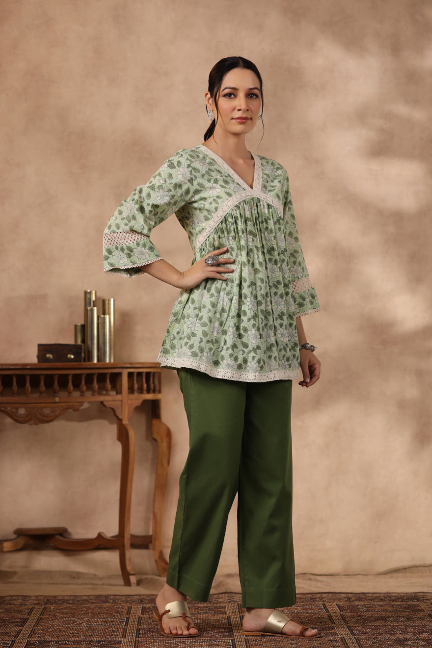 Shuddhi green color top
