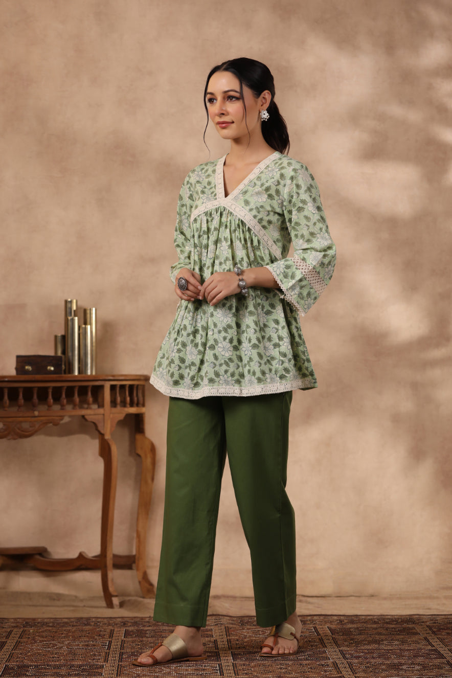 Shuddhi green color top
