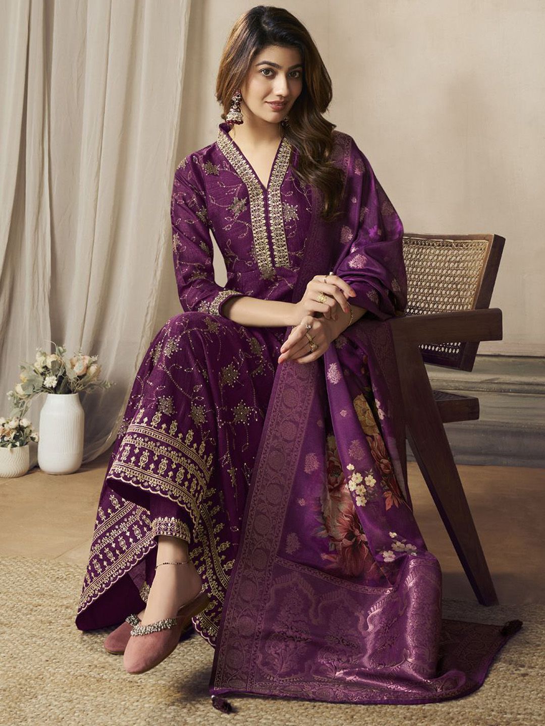 Label khoj Beautiful Anarkali kurta With Pant and Dupatta Set