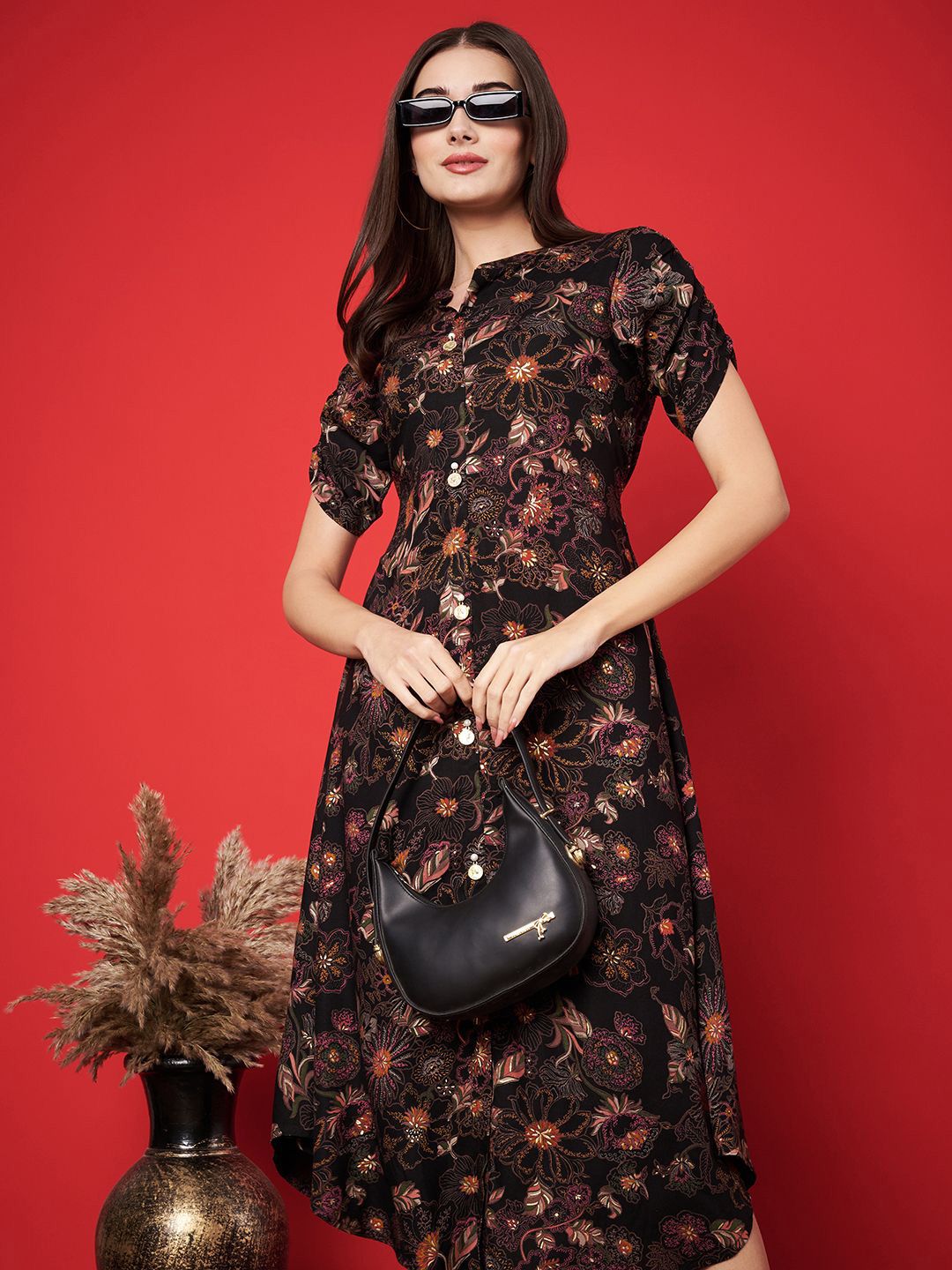 Label khoj  women printed Middy - A line dress