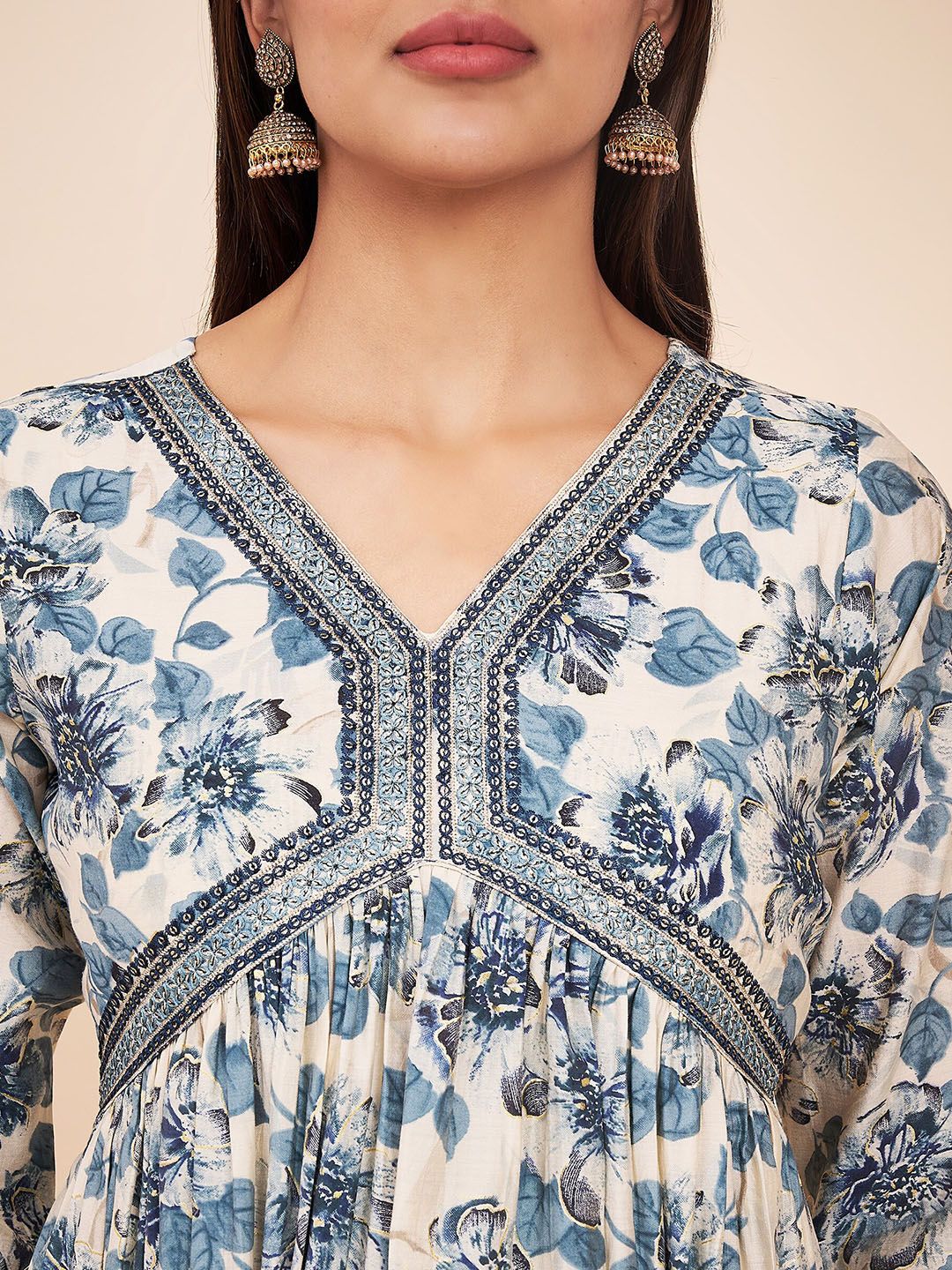 Label Khoj Women Silk Blend Alia Cut Kurta Dress