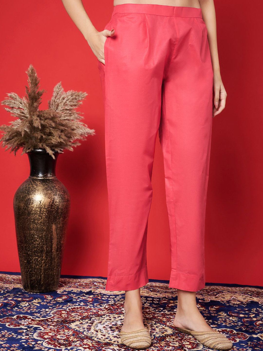 Label khoj chanderi kurta with bottom and dupptta setPink Color