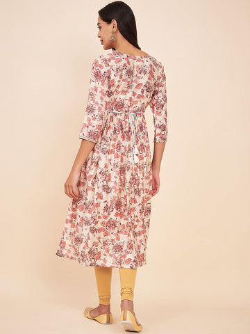 Label Khoj Women Silk Blend Alia Cut Kurta Dress