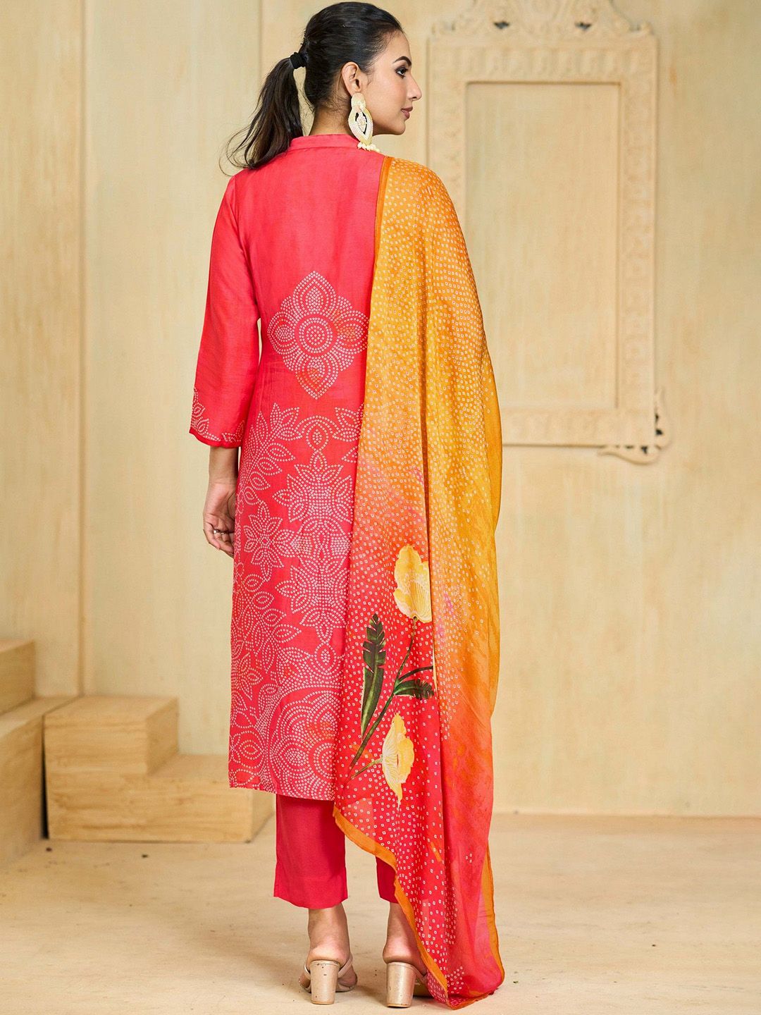 Label khoj Pure viscose Maslin with hand work kurta set