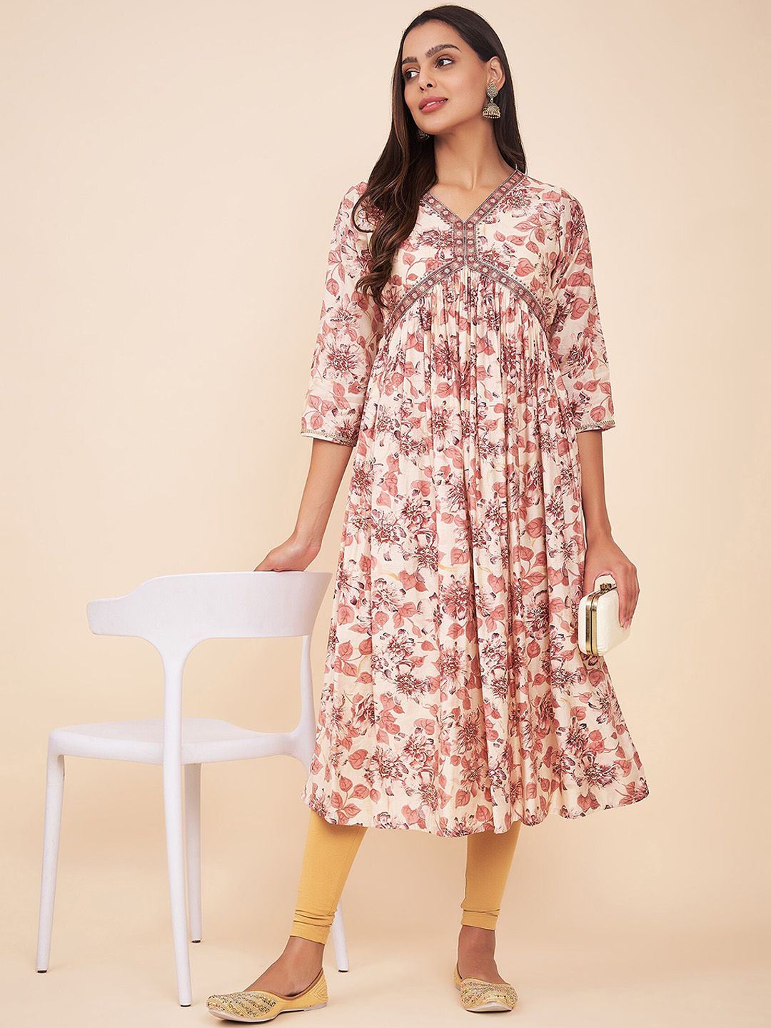 Label Khoj Women Silk Blend Alia Cut Kurta Dress