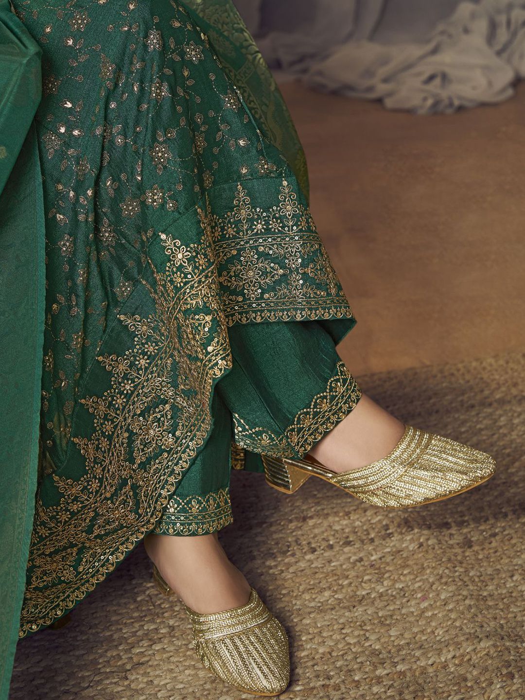 Label khoj Beautiful Anarkali kurta With Pant and Dupatta Set