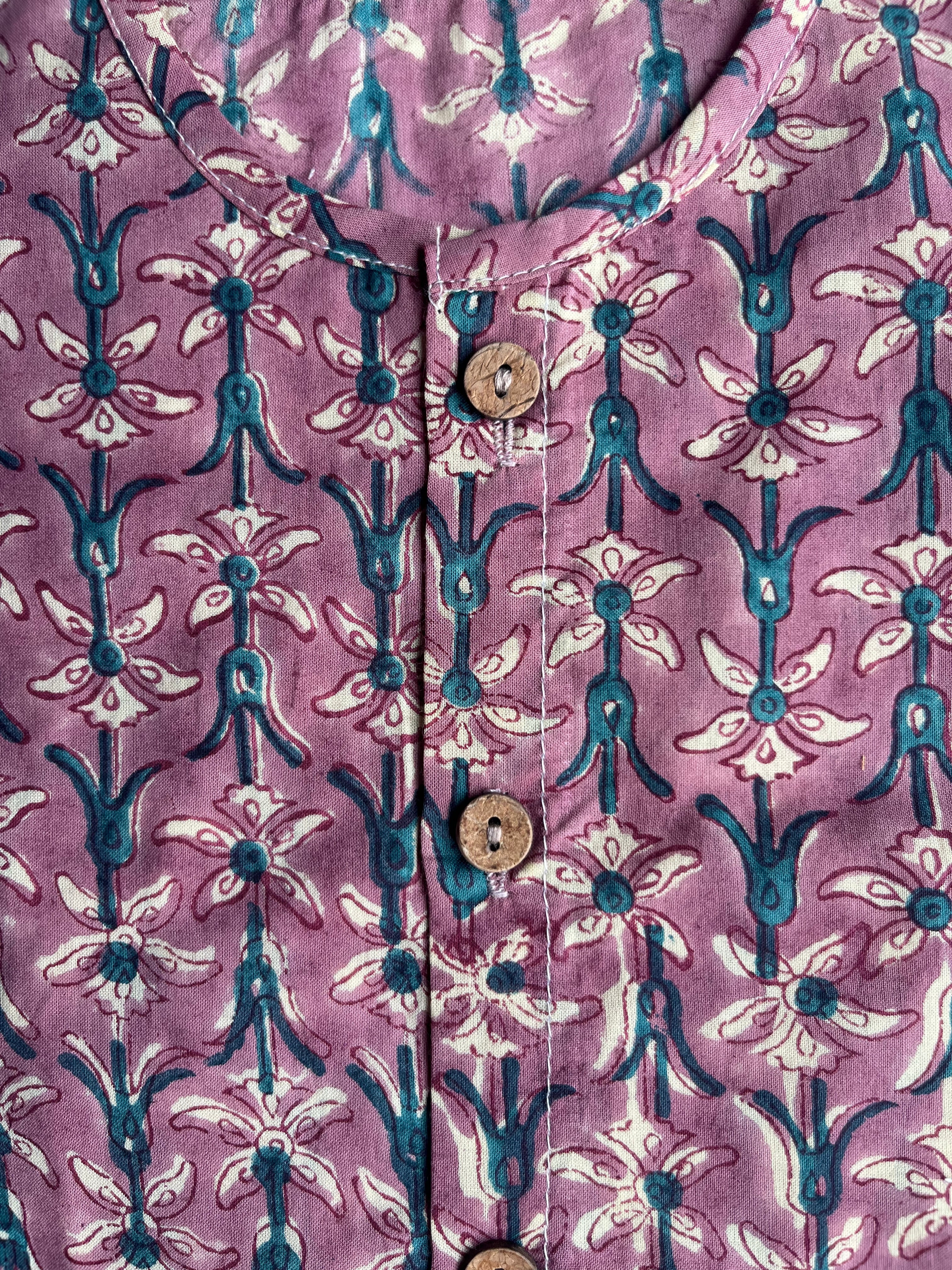 Shuddhi  Mauve and Green Jhabla set
