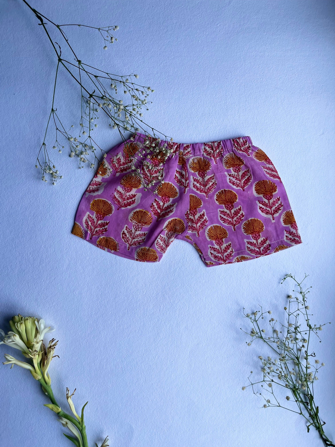Shuddhi  Lavender and yellow Jhabla set