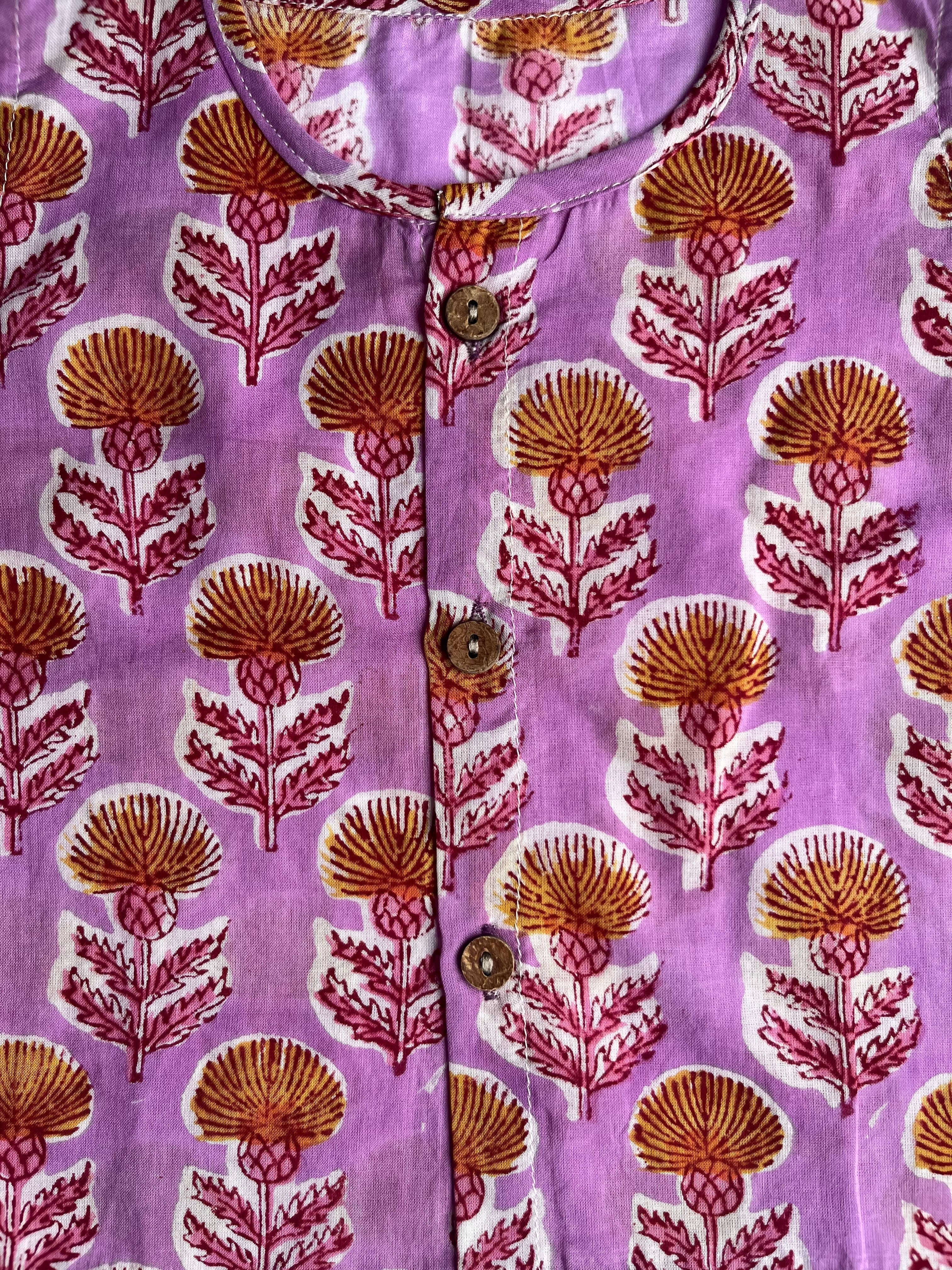 Shuddhi  Lavender and yellow Jhabla set