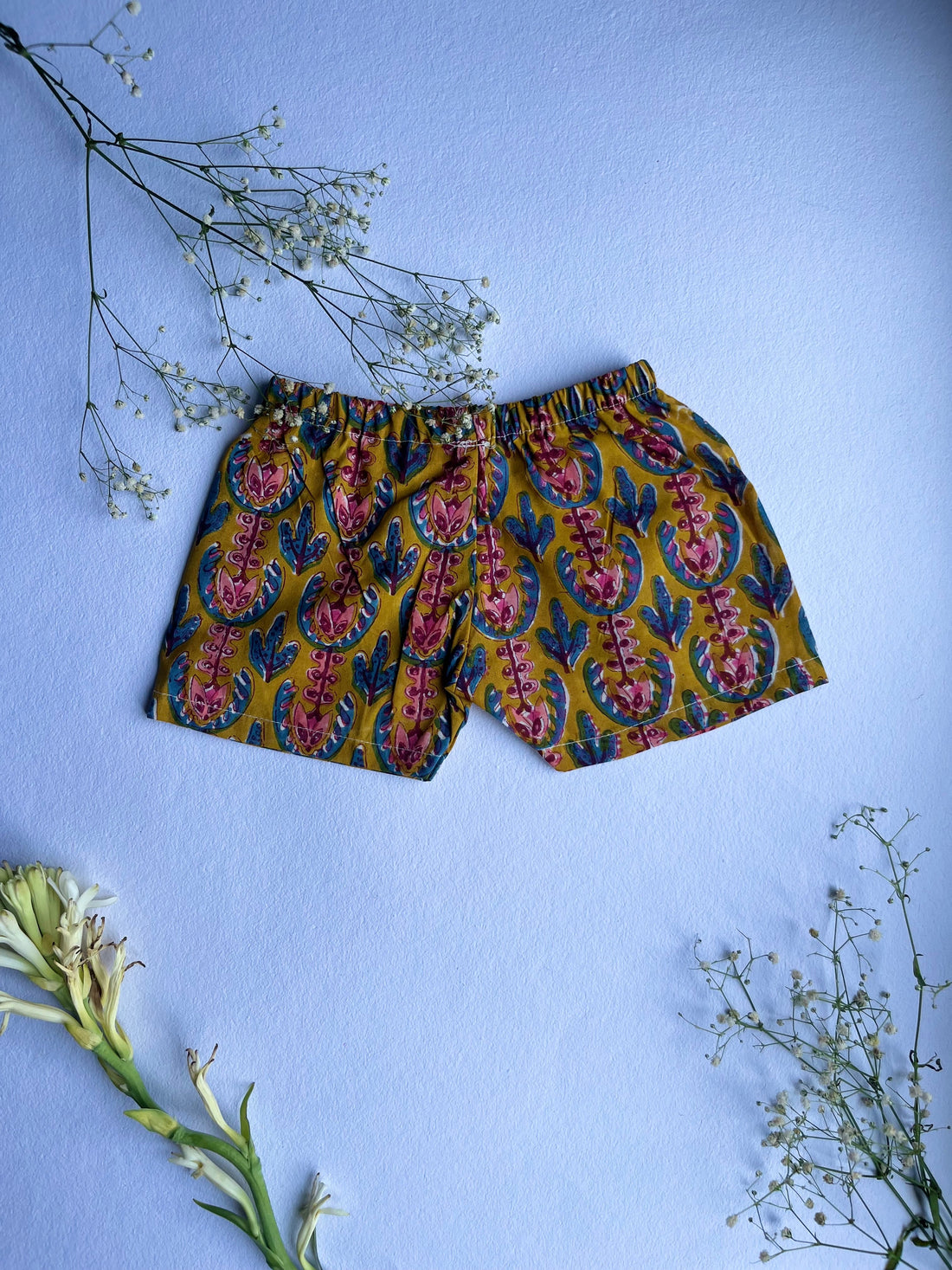 Shuddhi Mustard and Teal Jhabla set