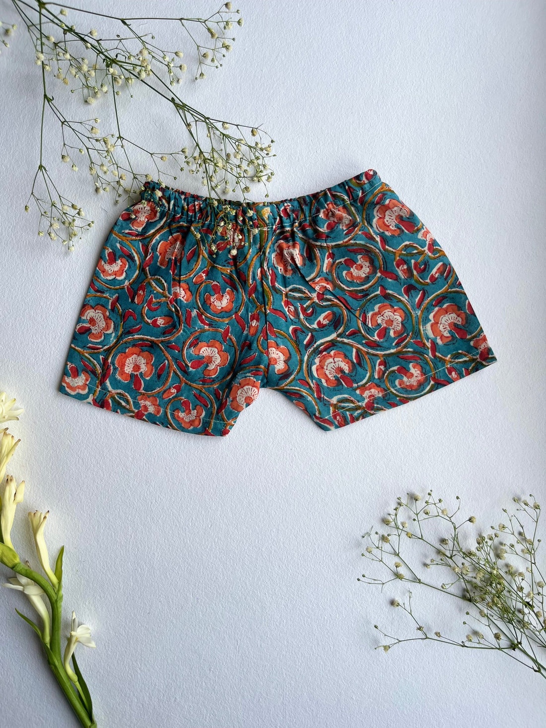 Shuddhi Blue and Peach Jhabla set