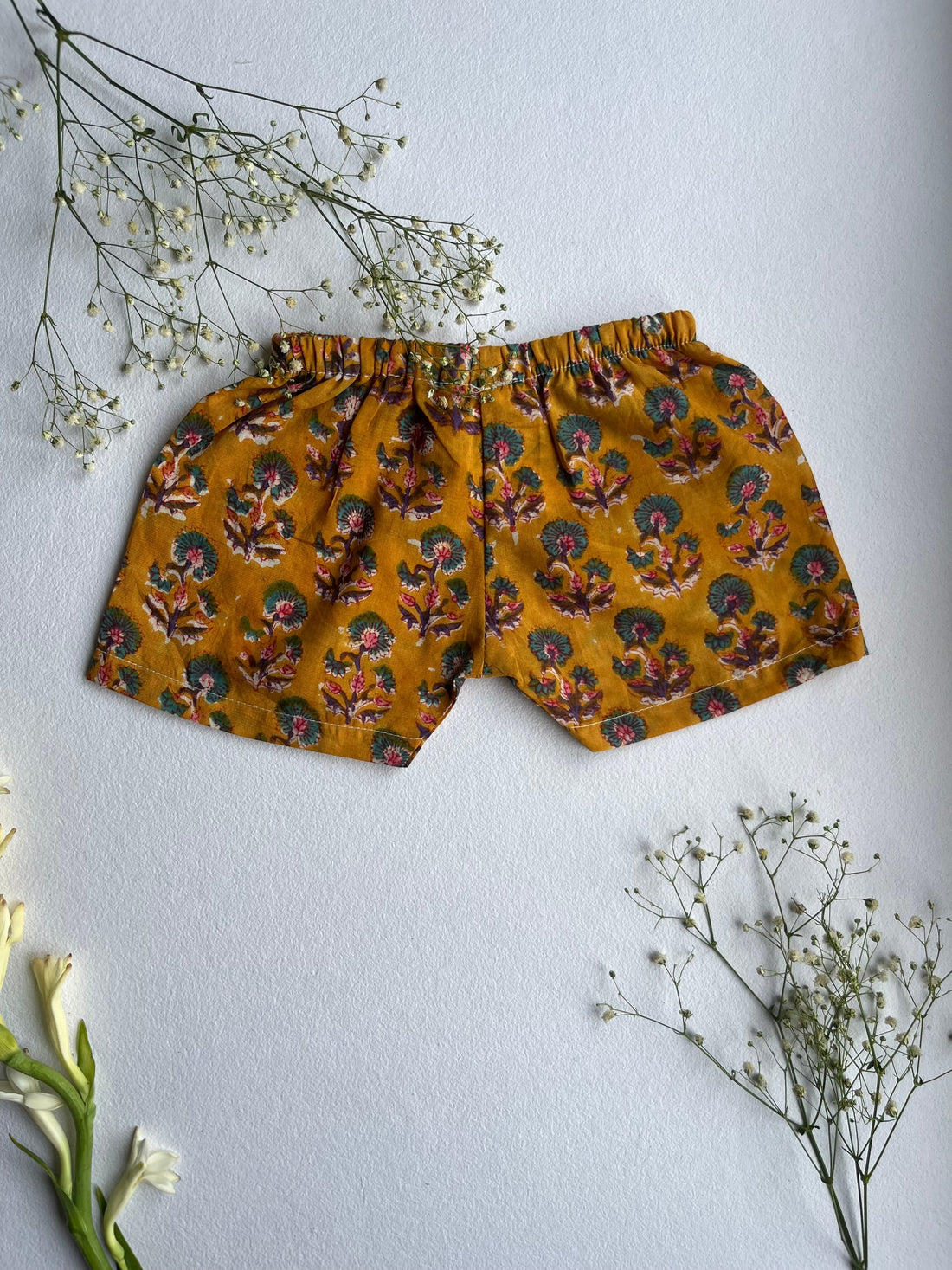 Shuddhi Mustard and Teal Jhabla set
