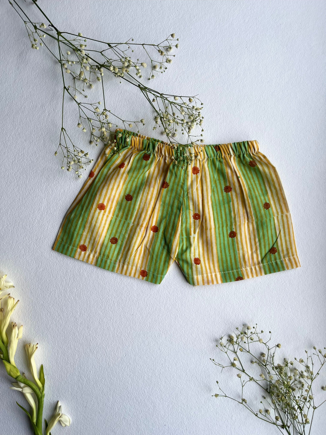 Shuddhi Green stripes Jhabla set