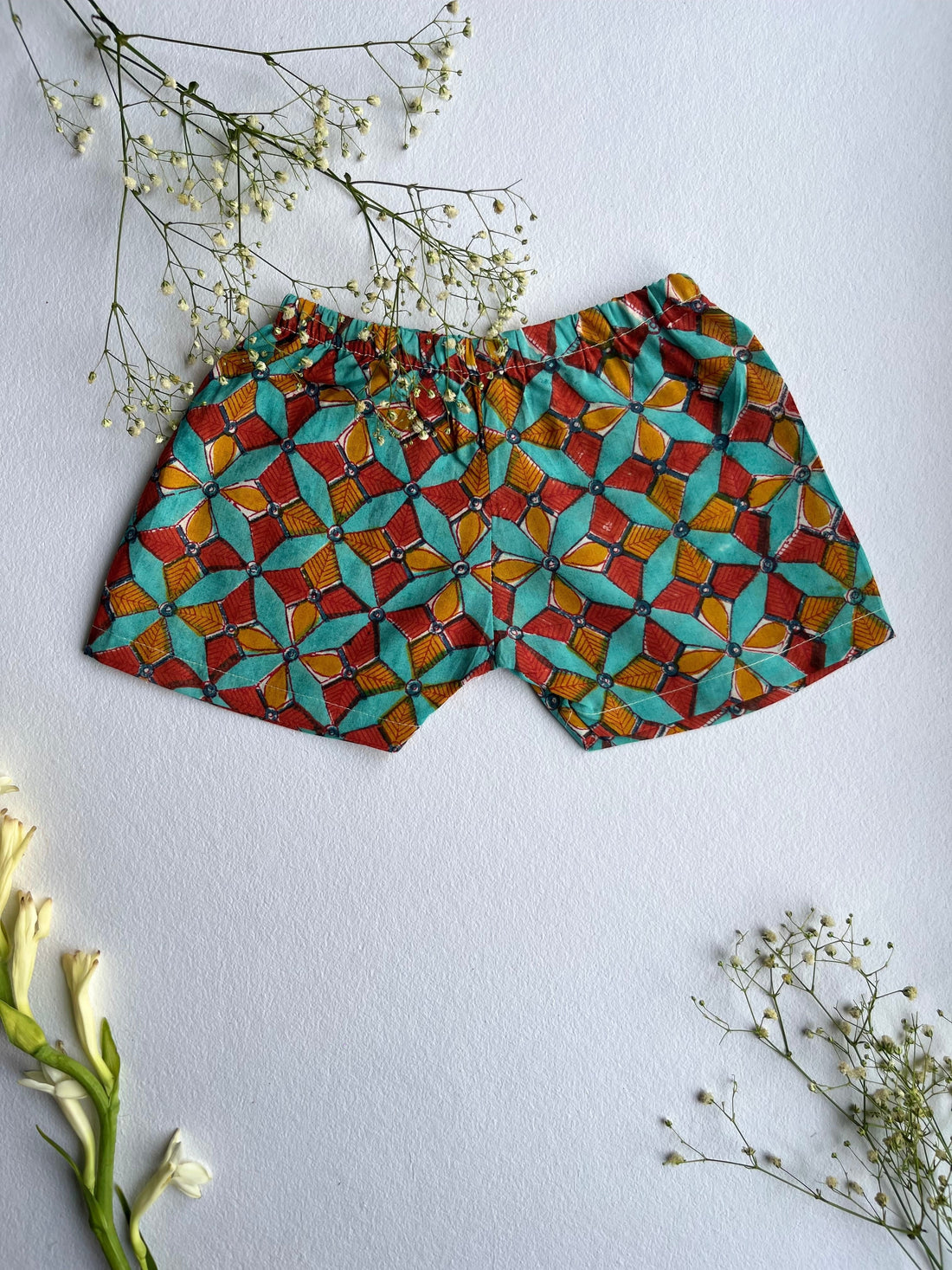 Shuddhi Sea green and Yellow Jhabla set