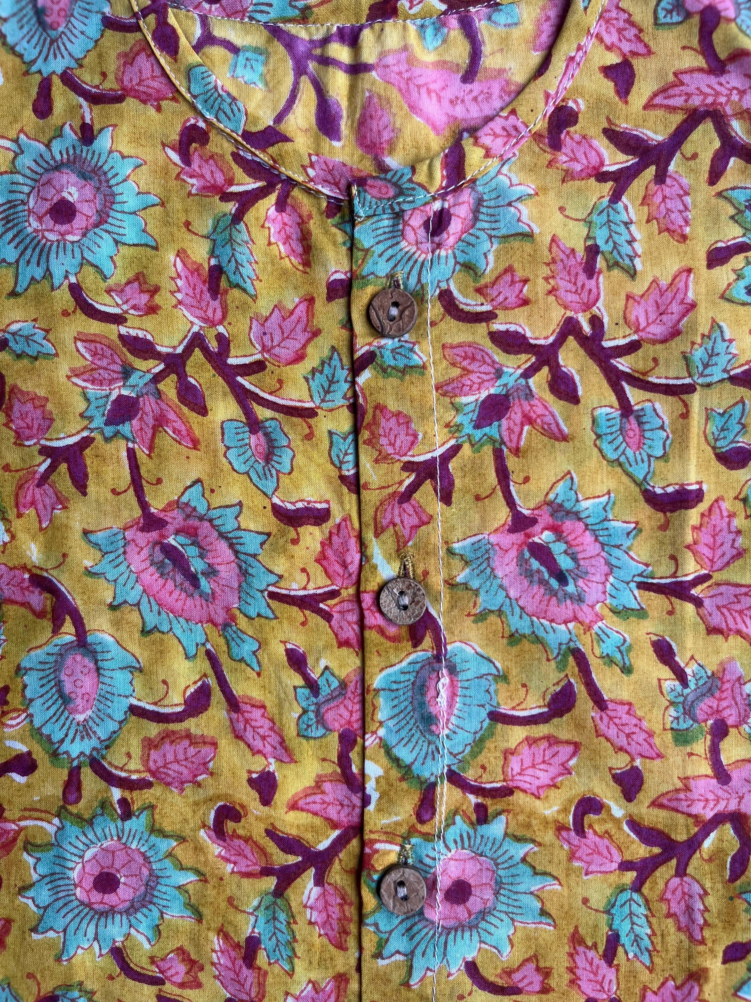 Shuddhi  Yellow and Pink Jhabla set