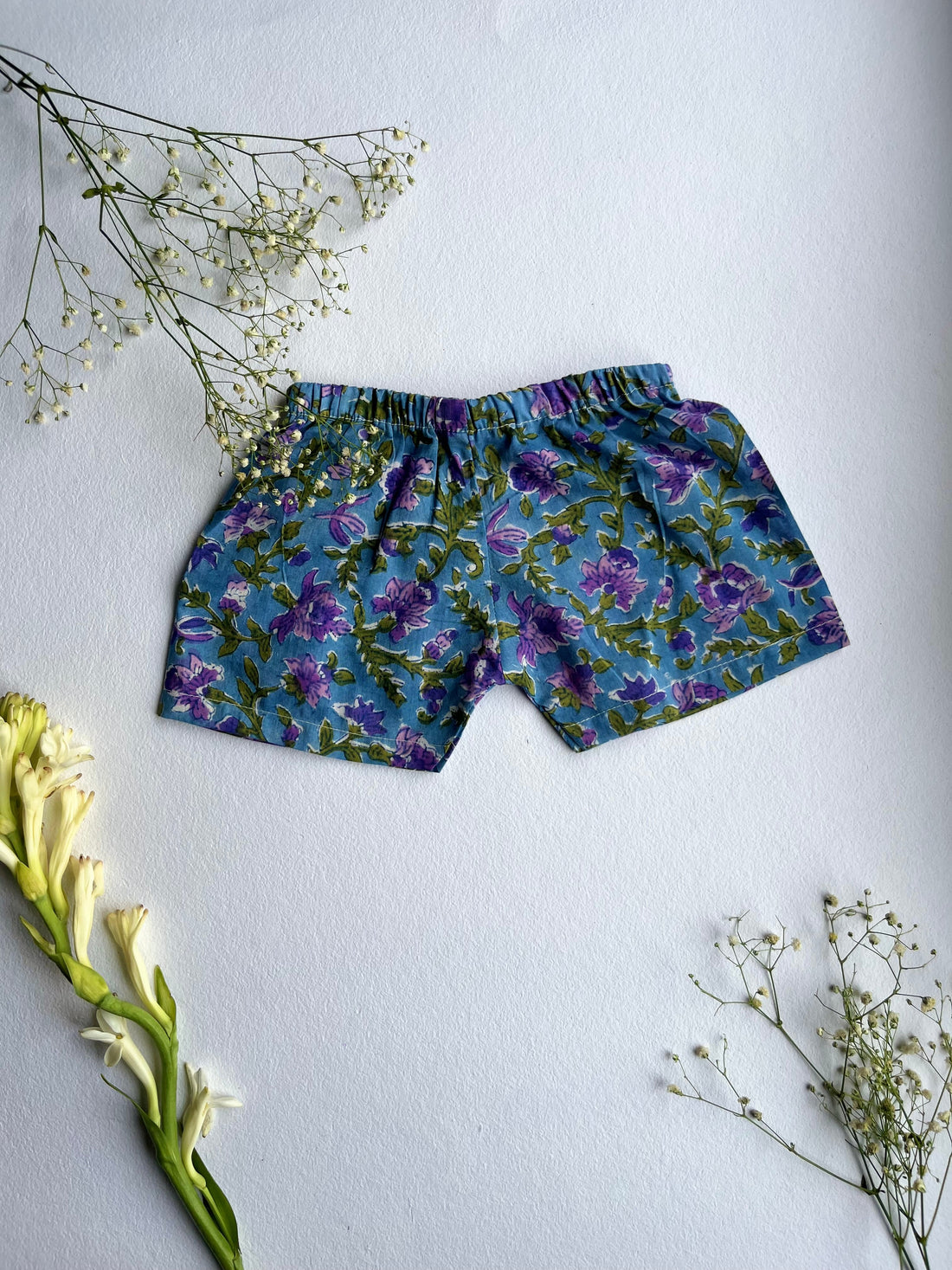Shuddhi  Blue and Green Jhabla set