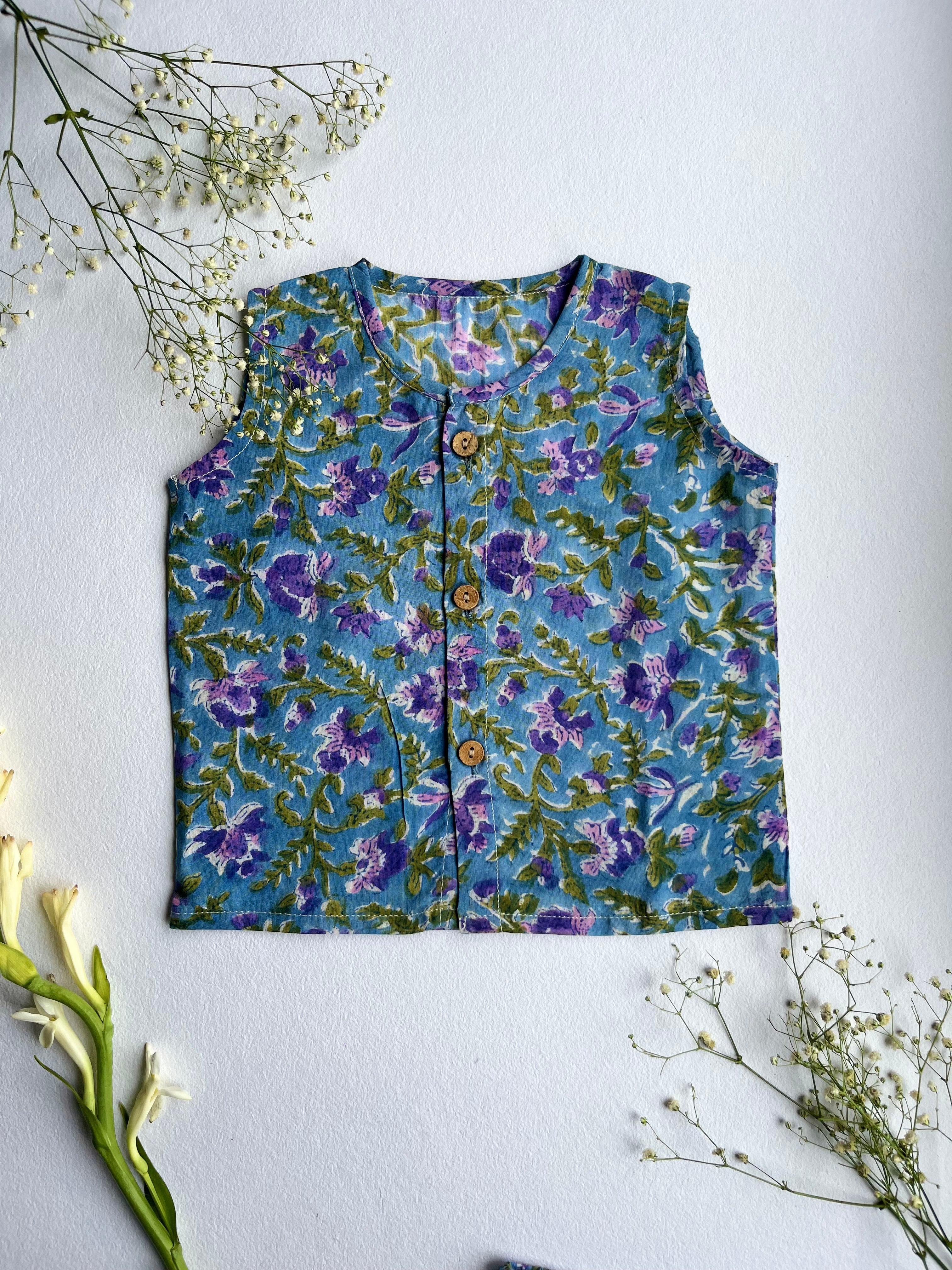 Shuddhi  Blue and Green Jhabla set
