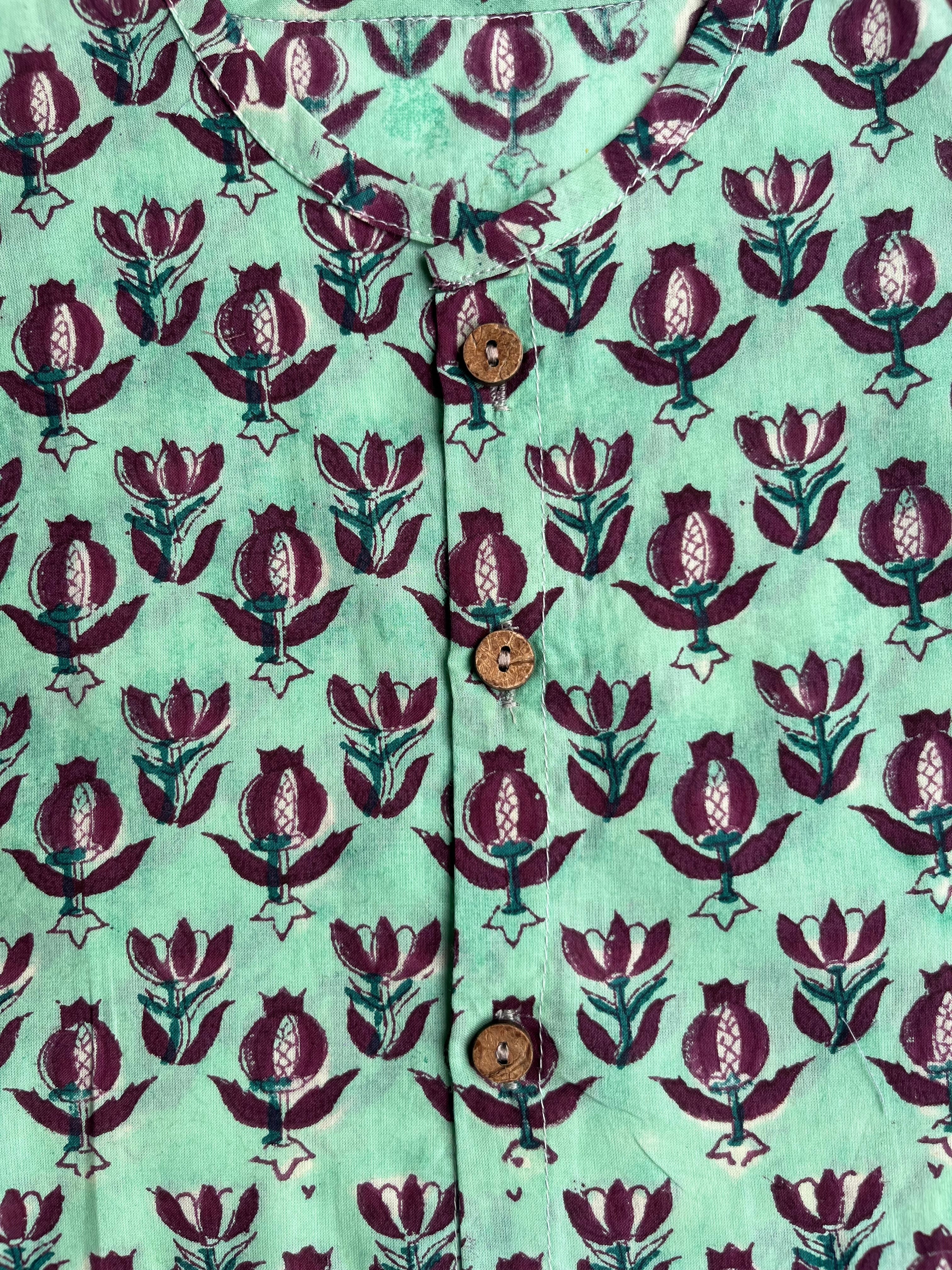 Shuddhi  Mint Green Jhabla set