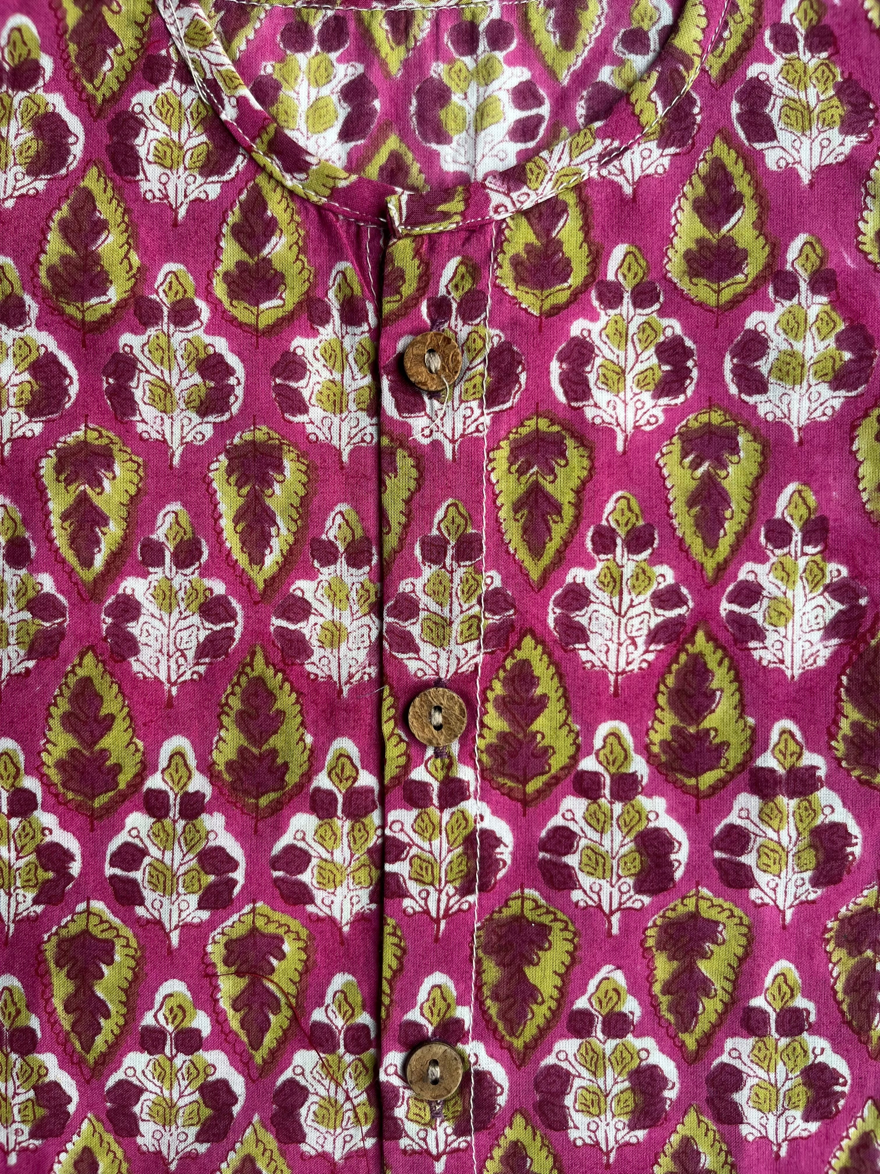 Shuddhi  Pink and Green Jhabla set