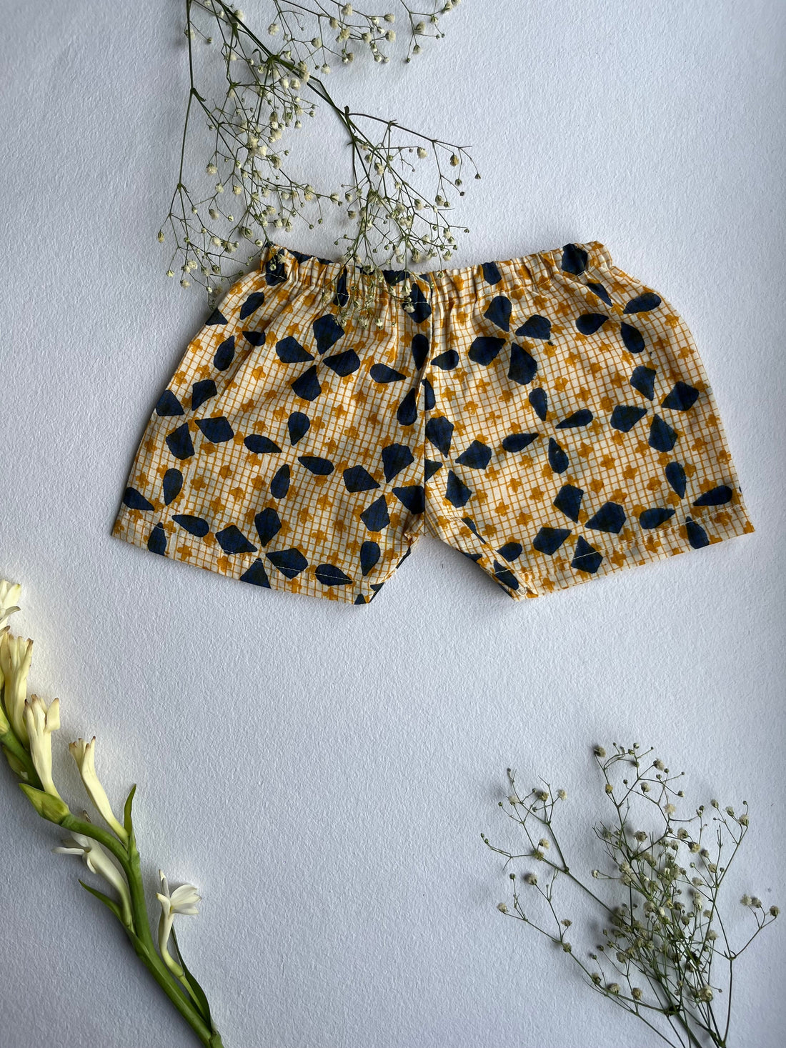 Shuddhi  Beige and Blue Jhabla set