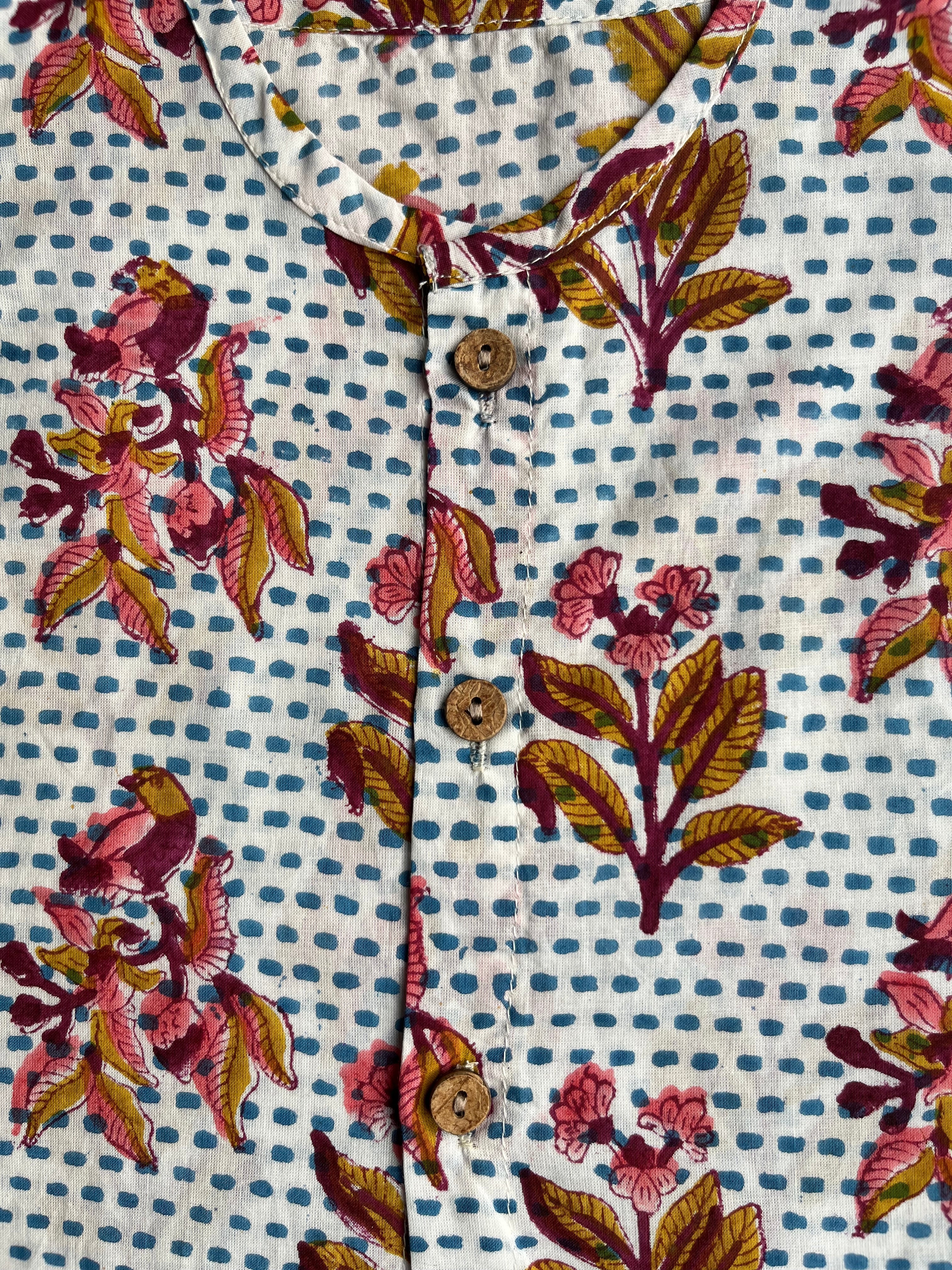 Shuddhi White and Blue Jhabla set