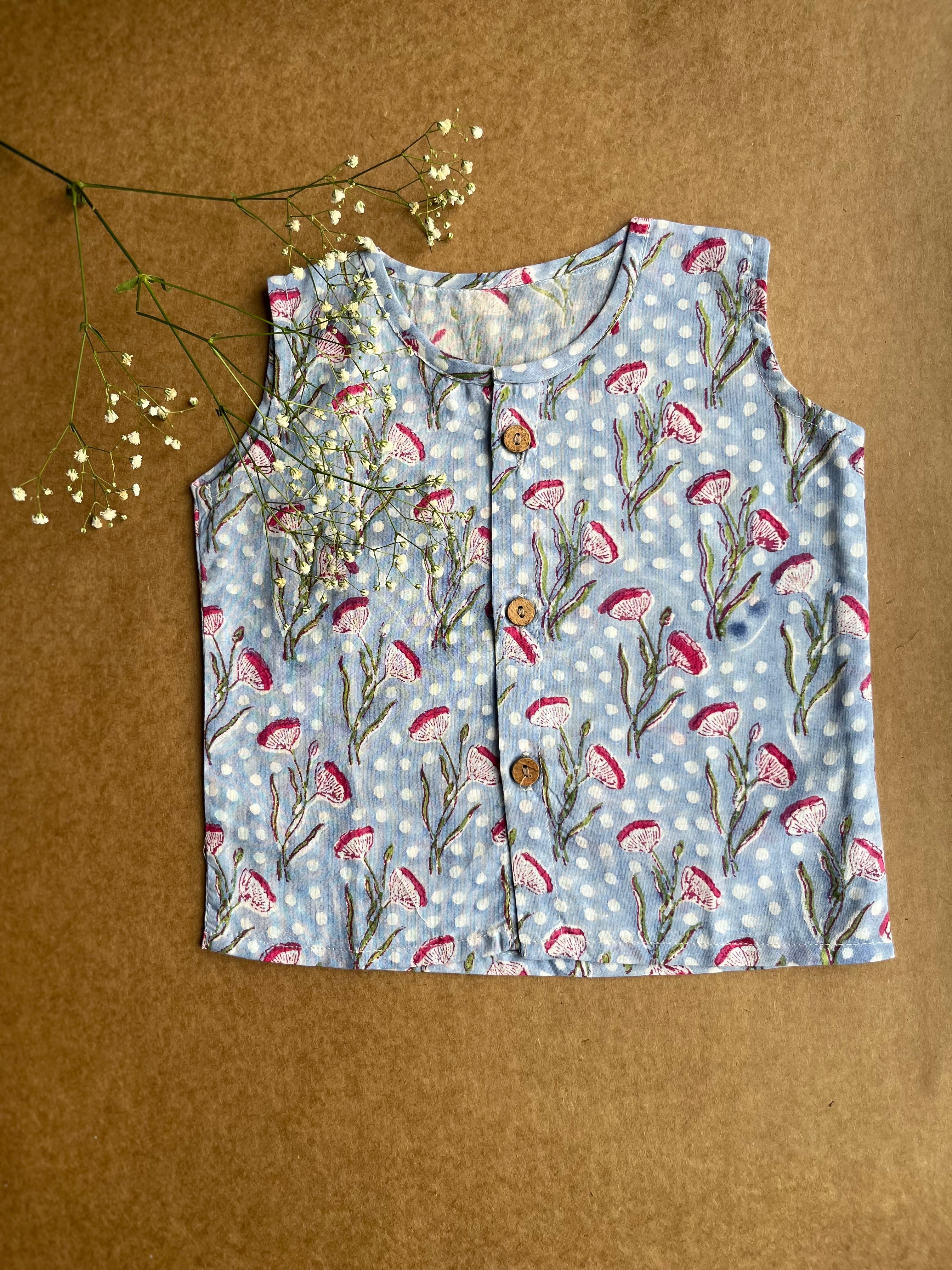 Shuddhi Sky blue  Jhabla set