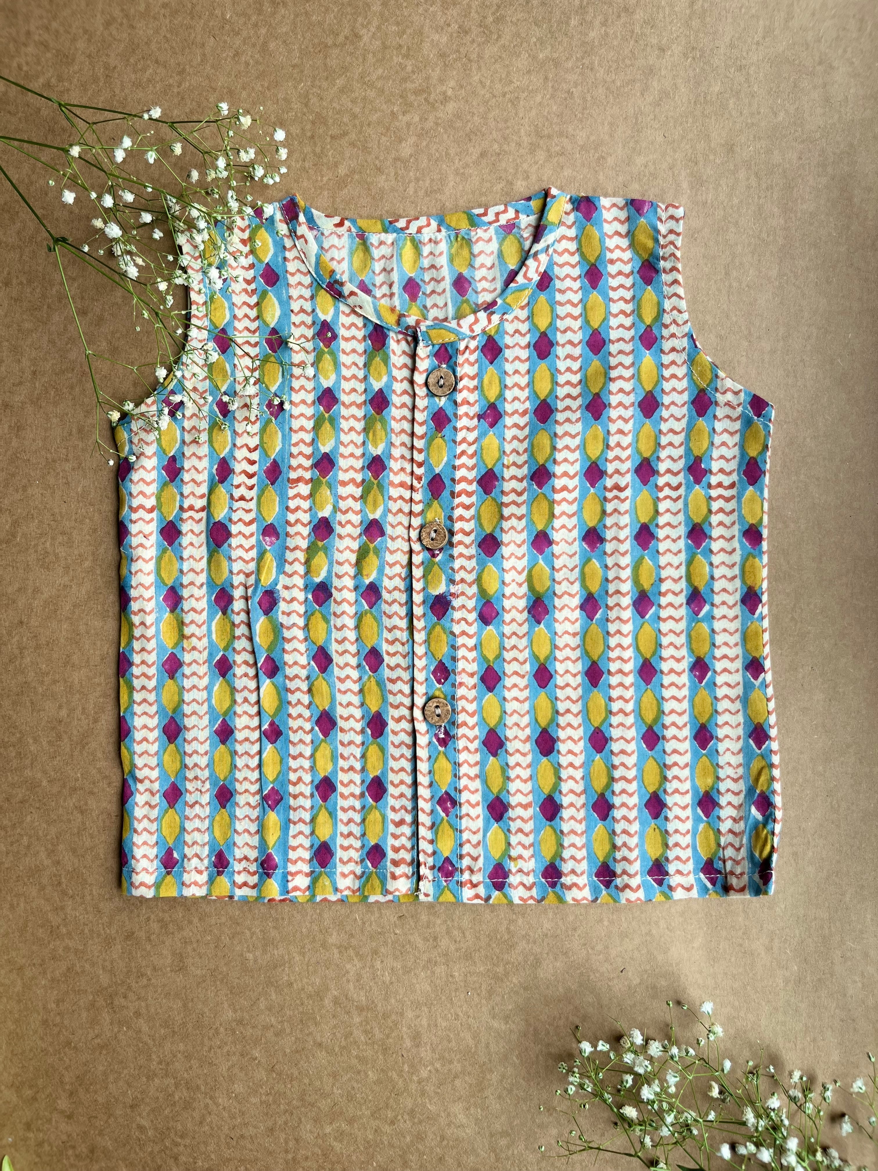 Shuddhi Beige and Yellow  Jhabla set