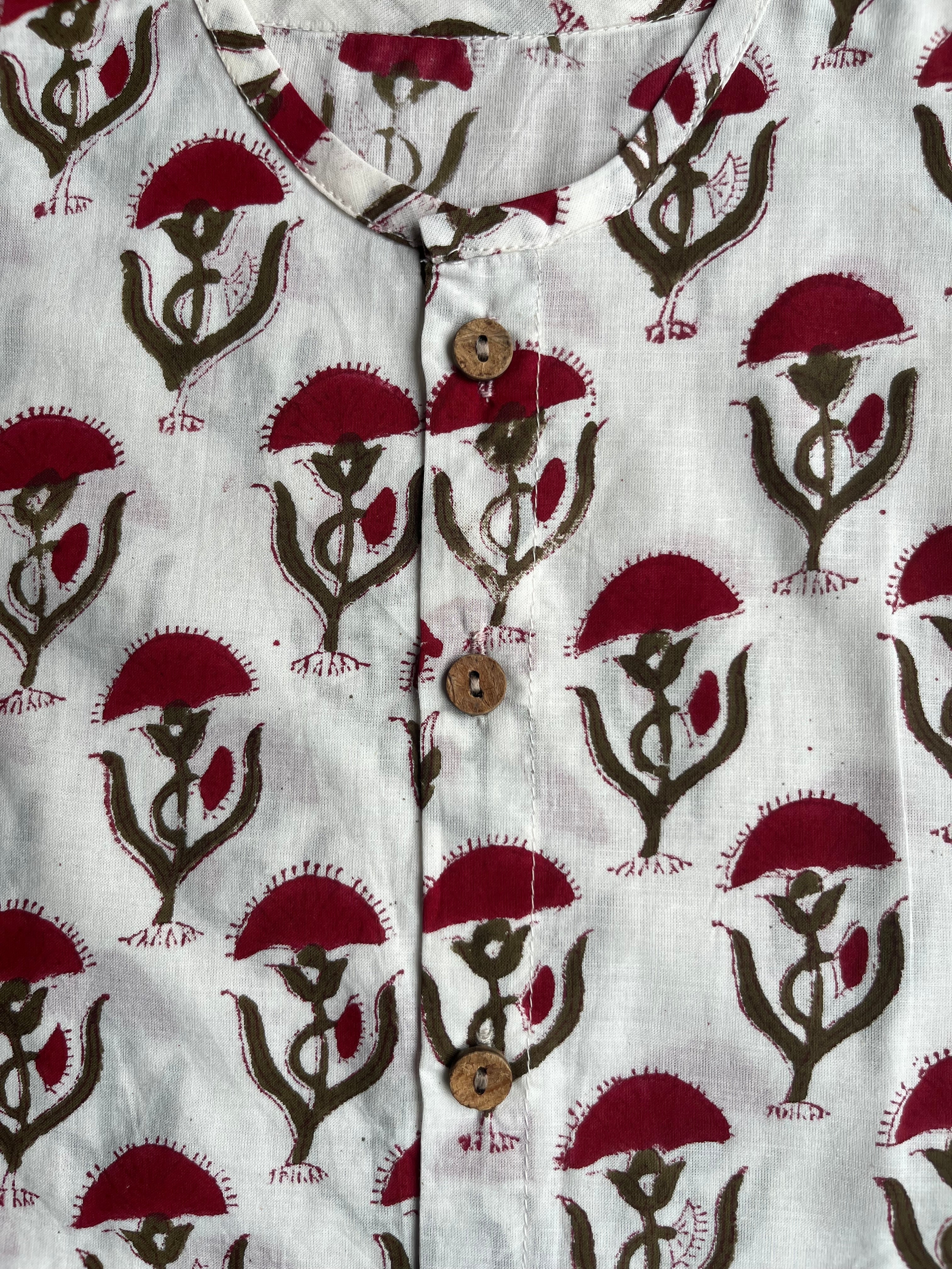 Shuddhi White and Red Jhabla set