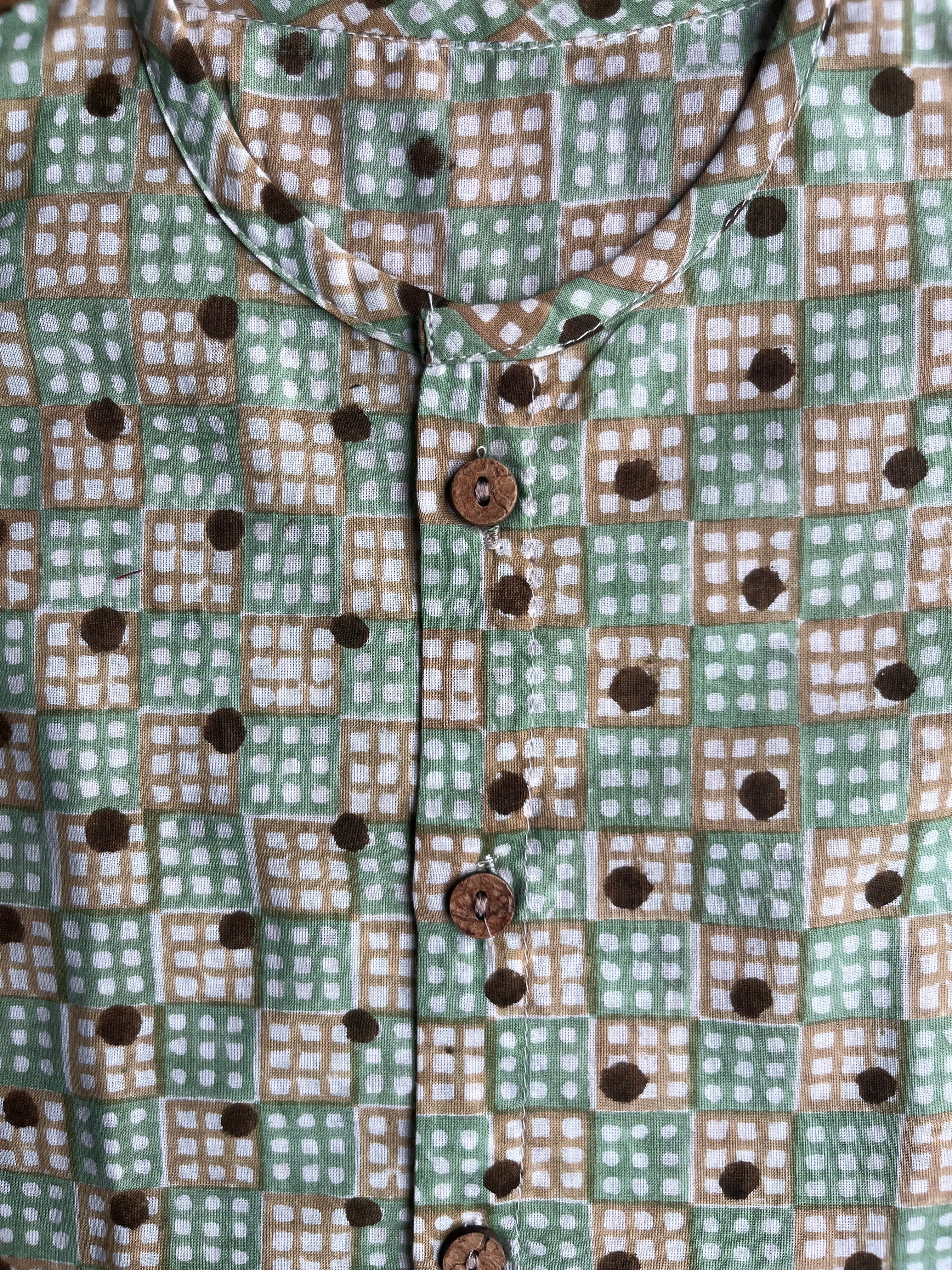 Shuddhi White and Brown  Jhabla set