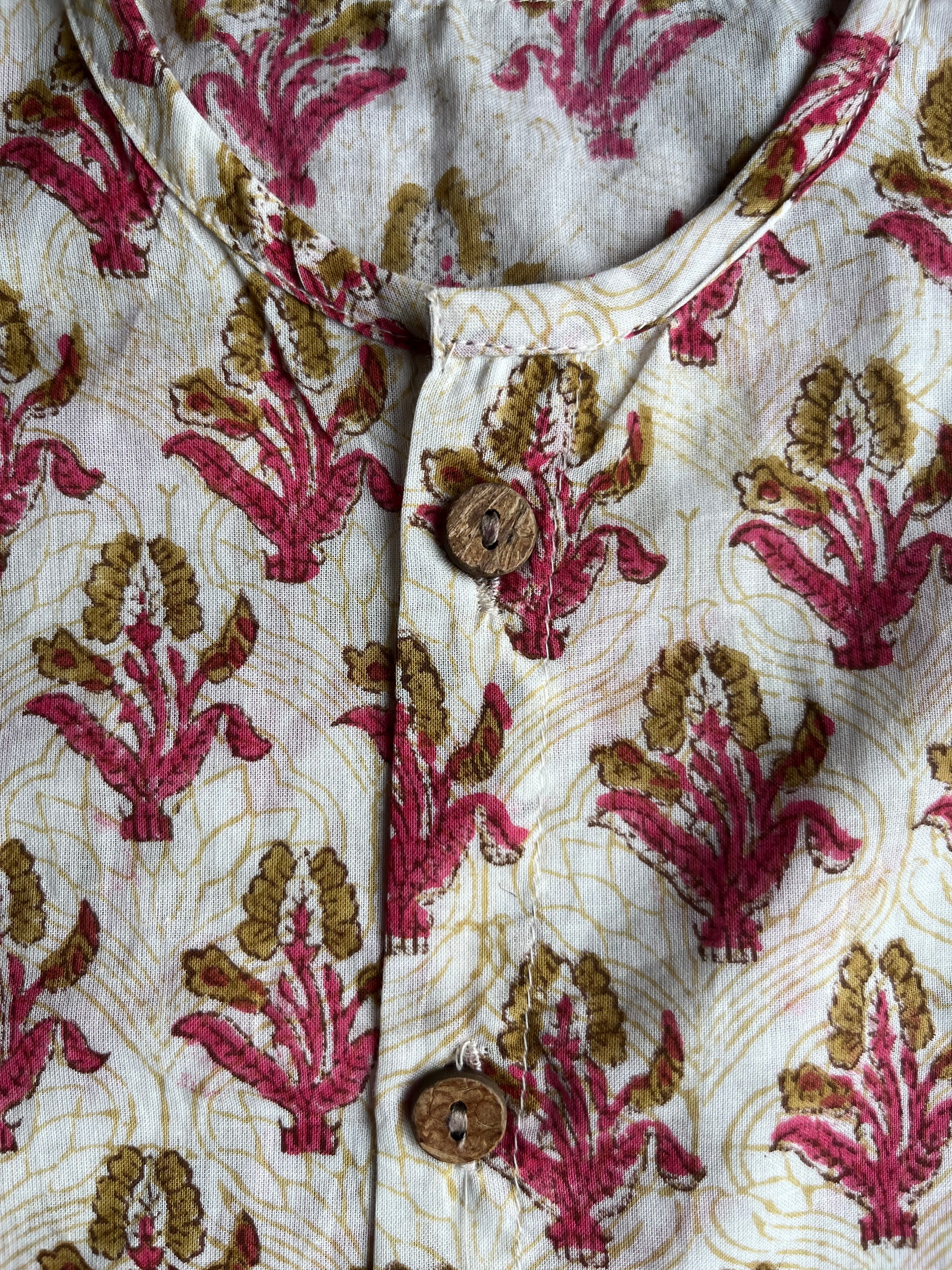 Shuddhi Pink and mustard Jhabla set