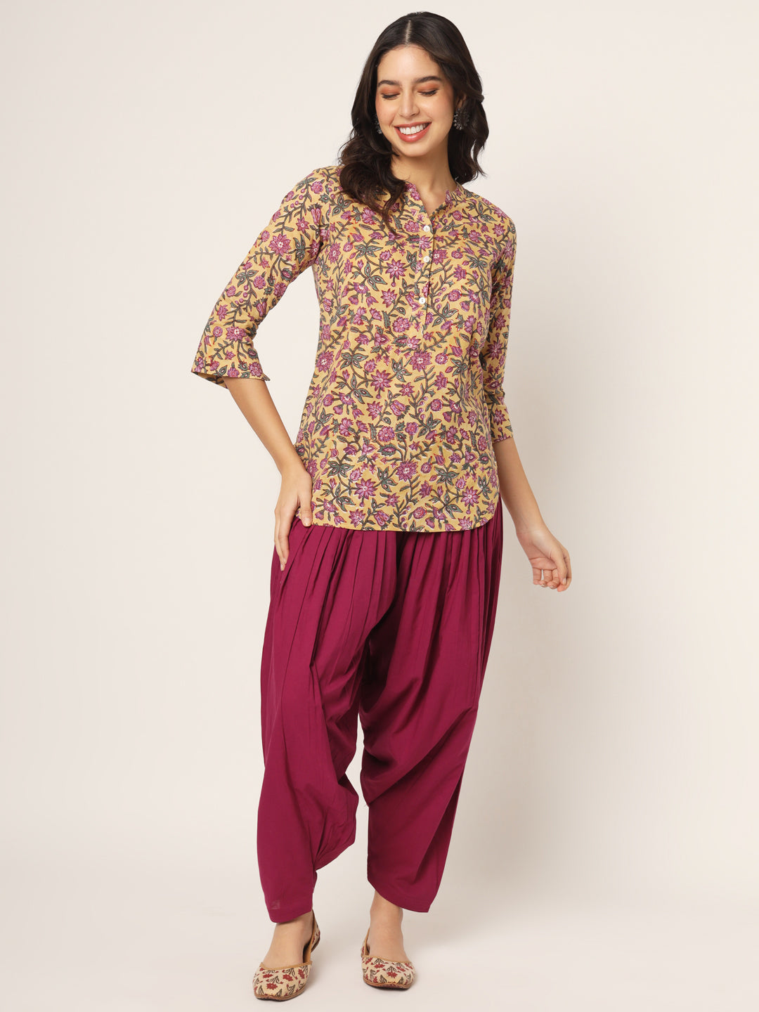 Maroon Patiala Pant
