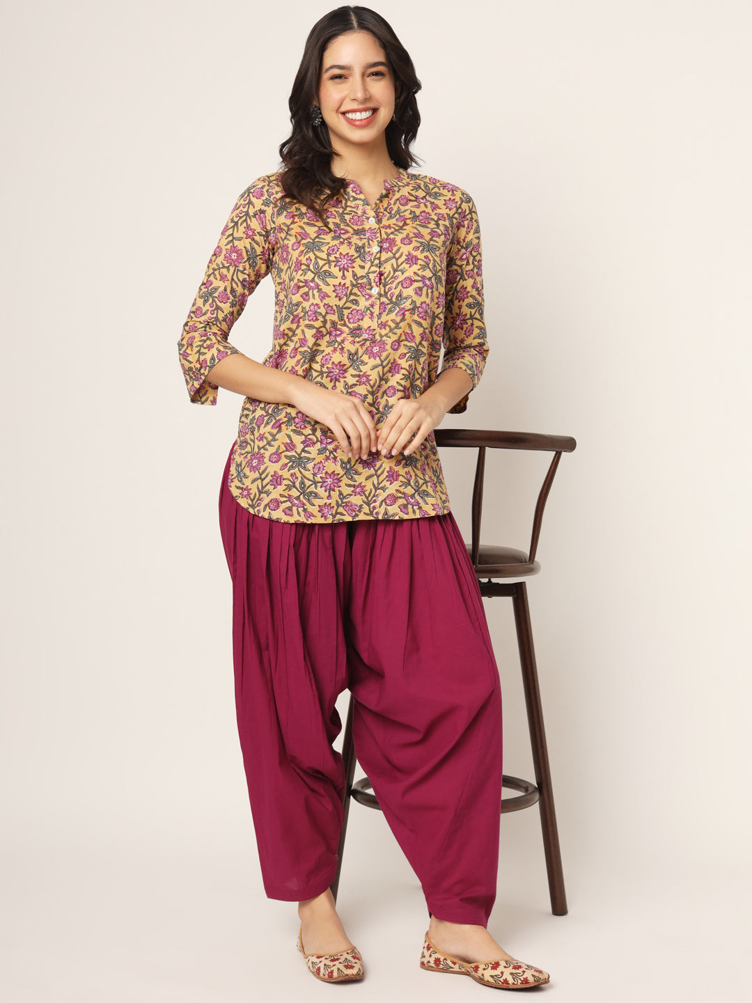 Maroon Patiala Pant
