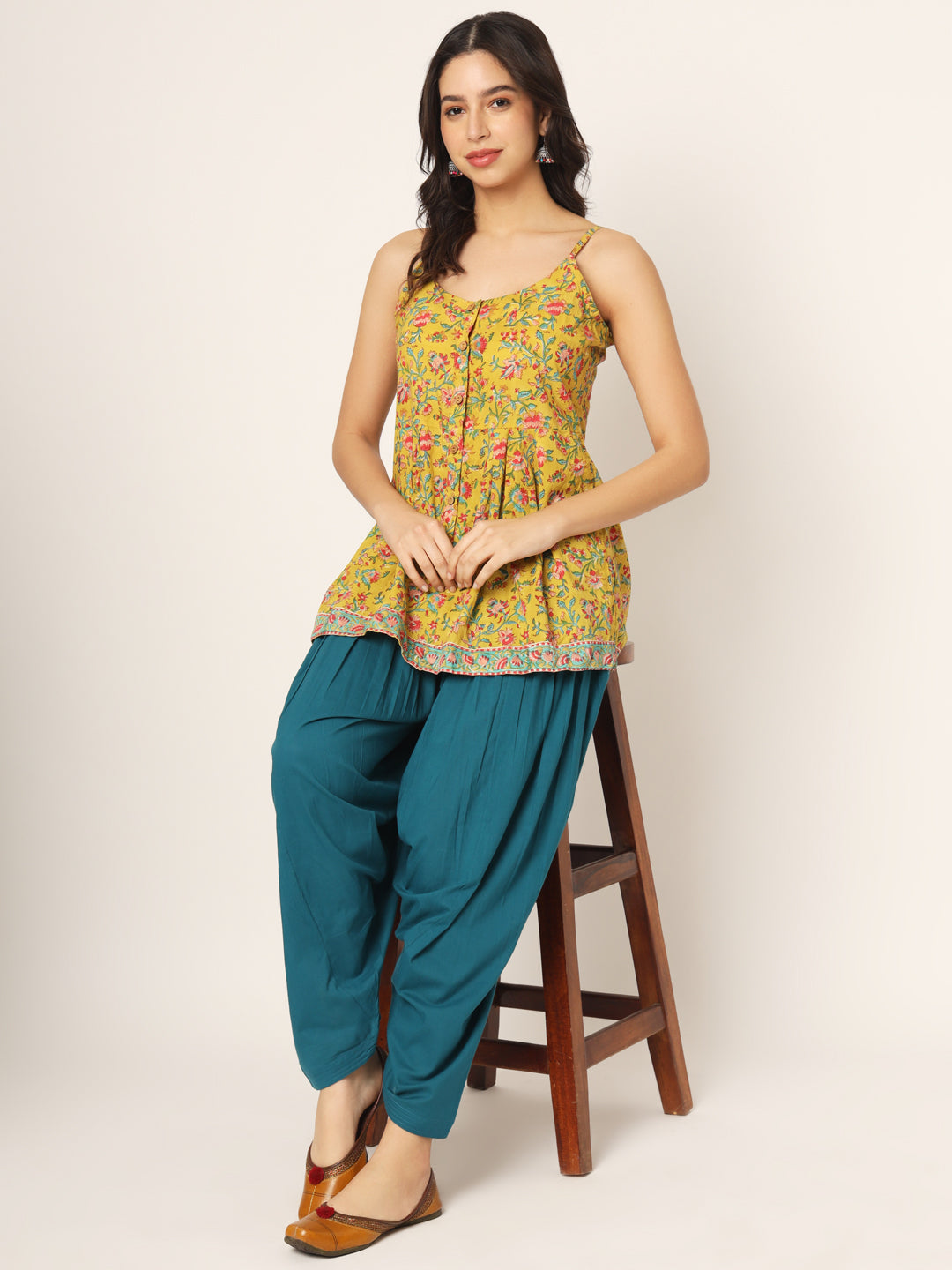 Teal Patiala Pant