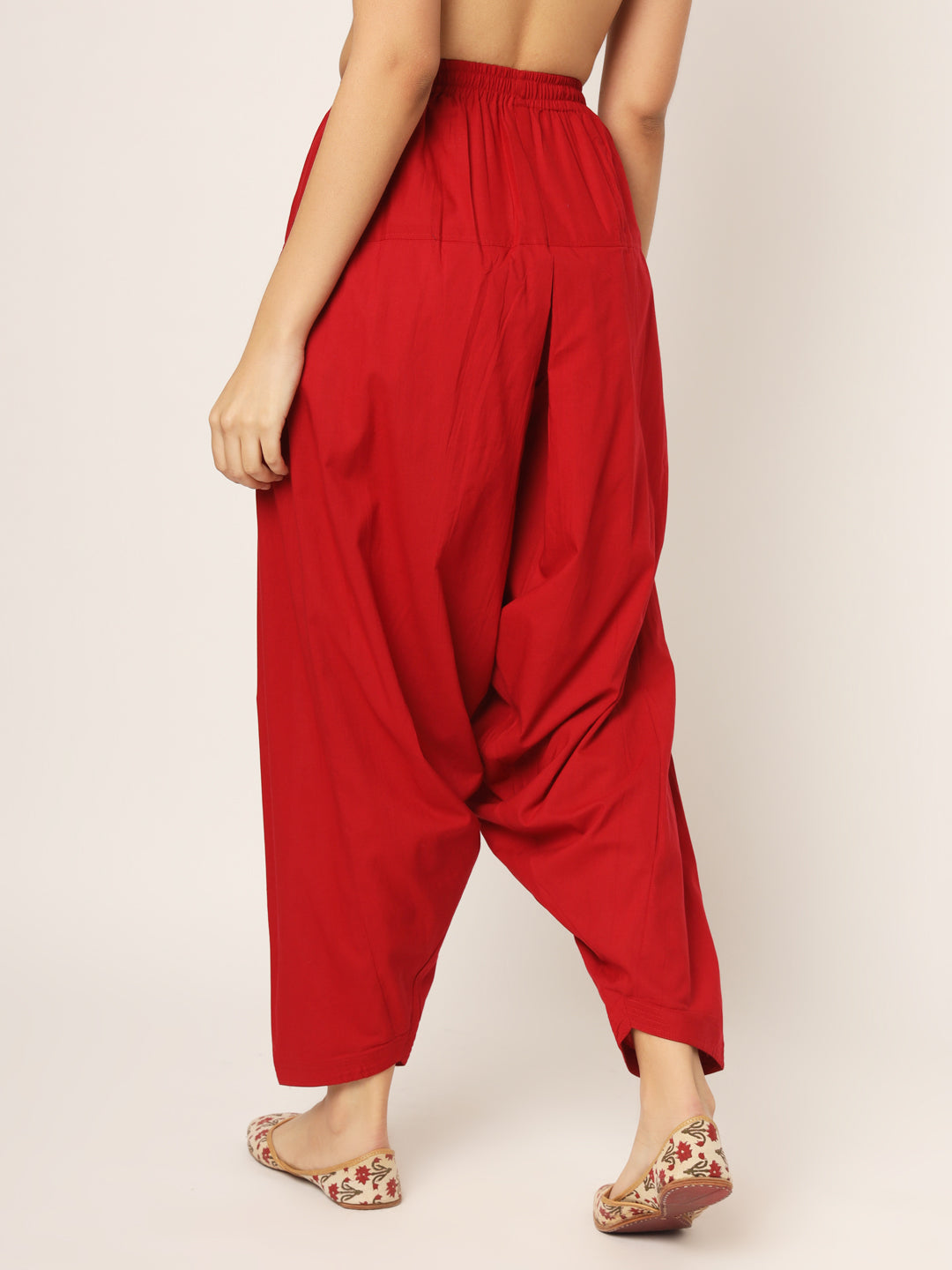 Vermillion Red Patiala Pant